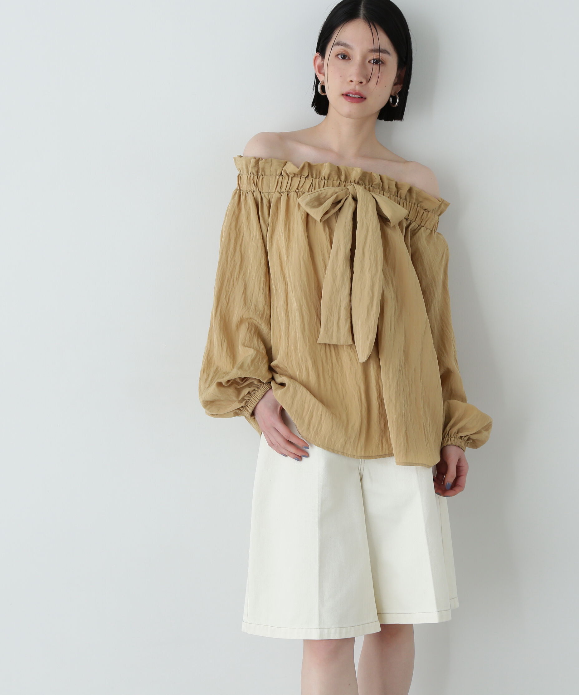  「オフショルペーパーバックブラウス」|シャツ・ブラウス|