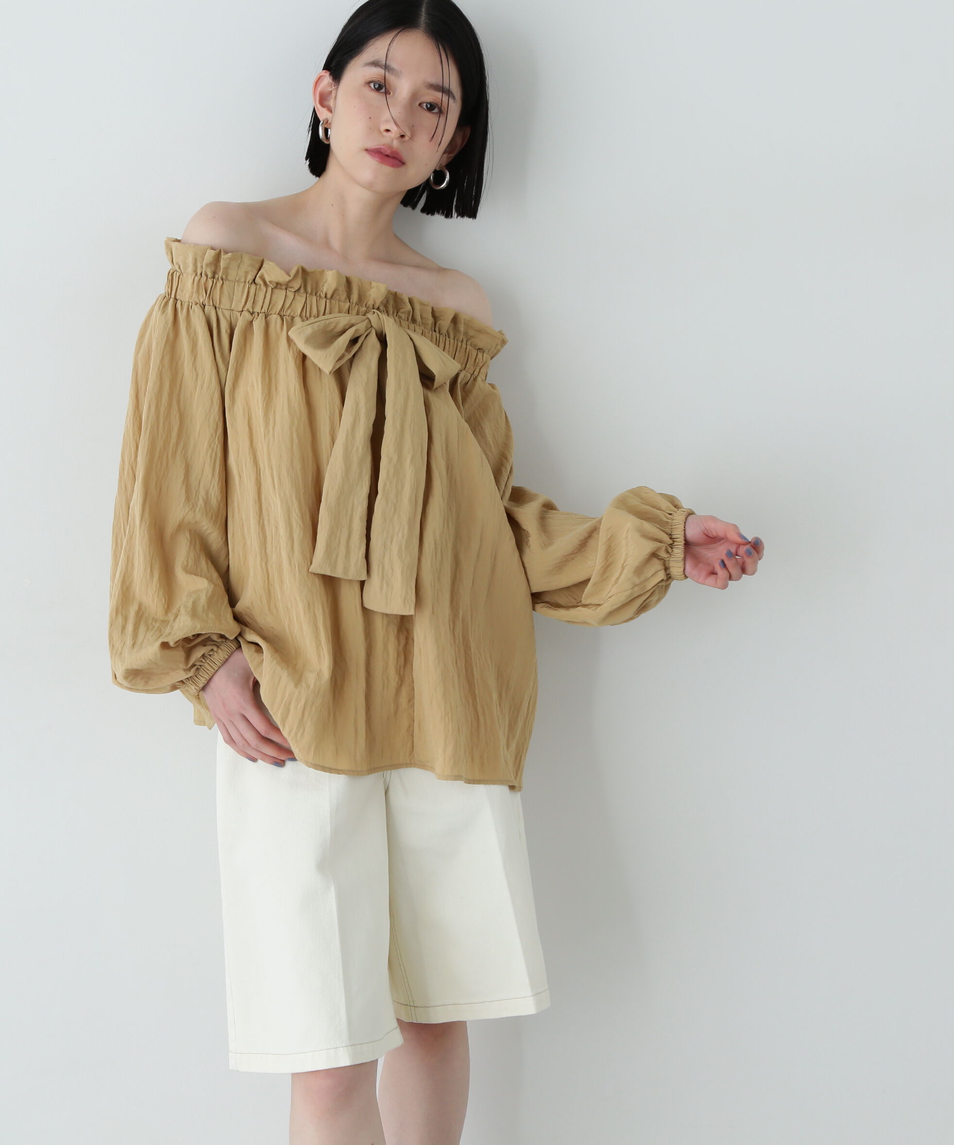  「オフショルペーパーバックブラウス」|シャツ・ブラウス|