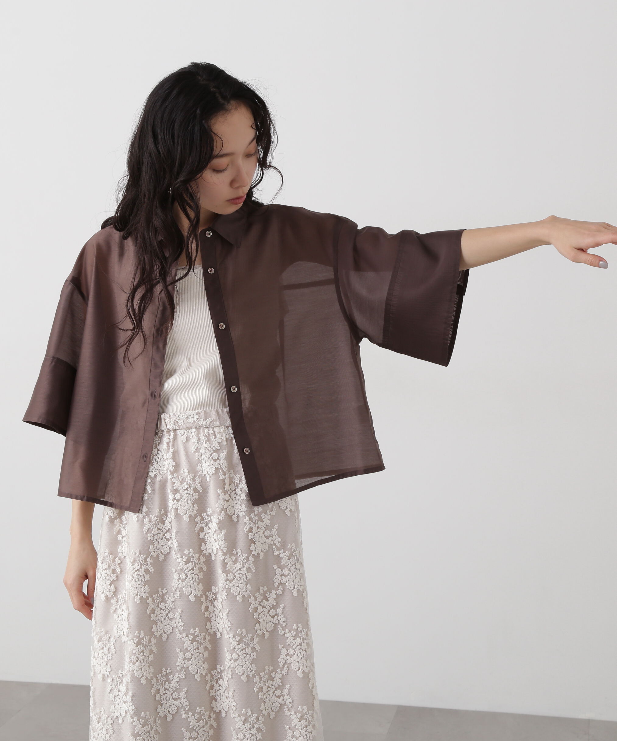  「シアークロップドシャツ」|シャツ・ブラウス|