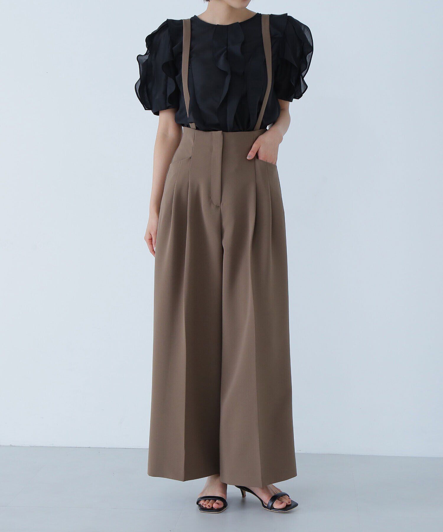  「ストラップ付タックパンツ」|その他|