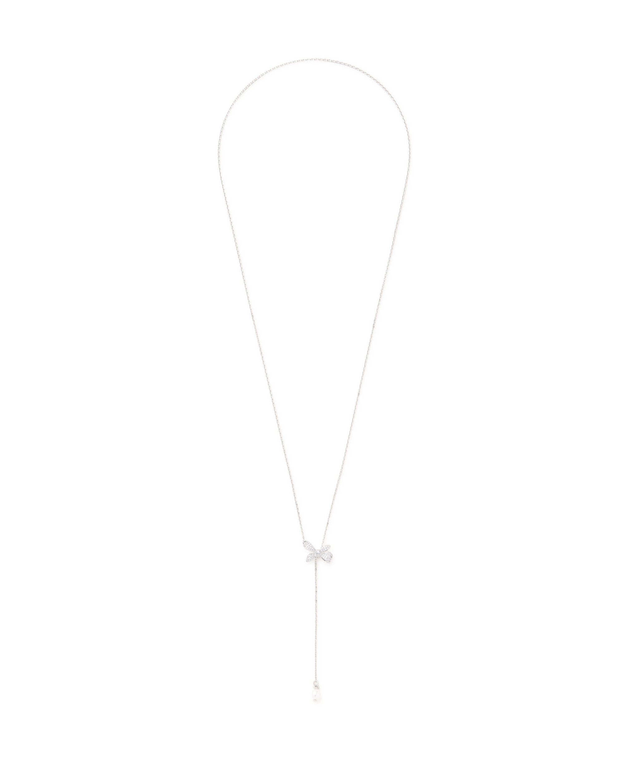  「バイアスリボンスライドラリエット」|ネックレス|シルバー