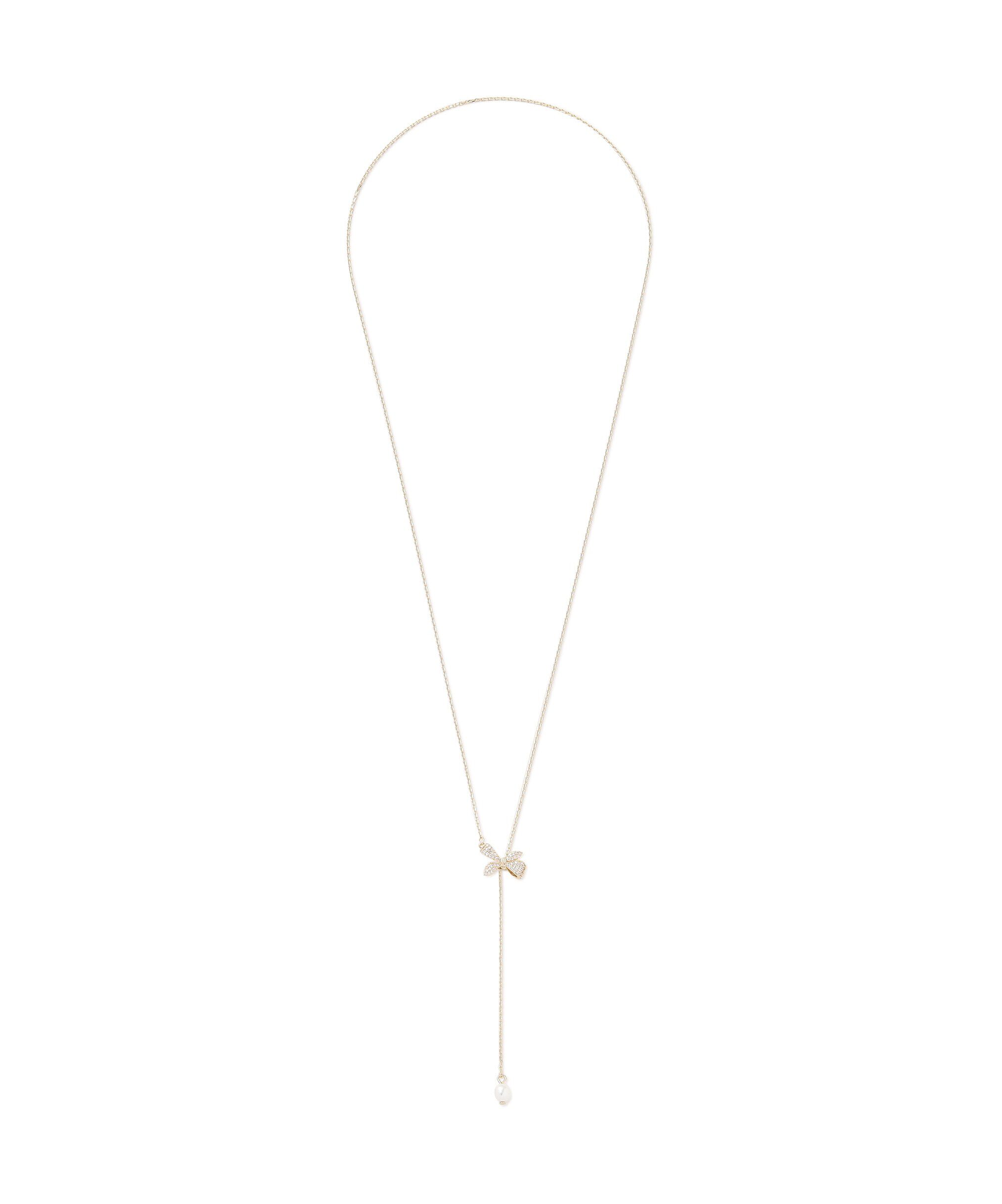  「バイアスリボンスライドラリエット」|ネックレス|ゴールド