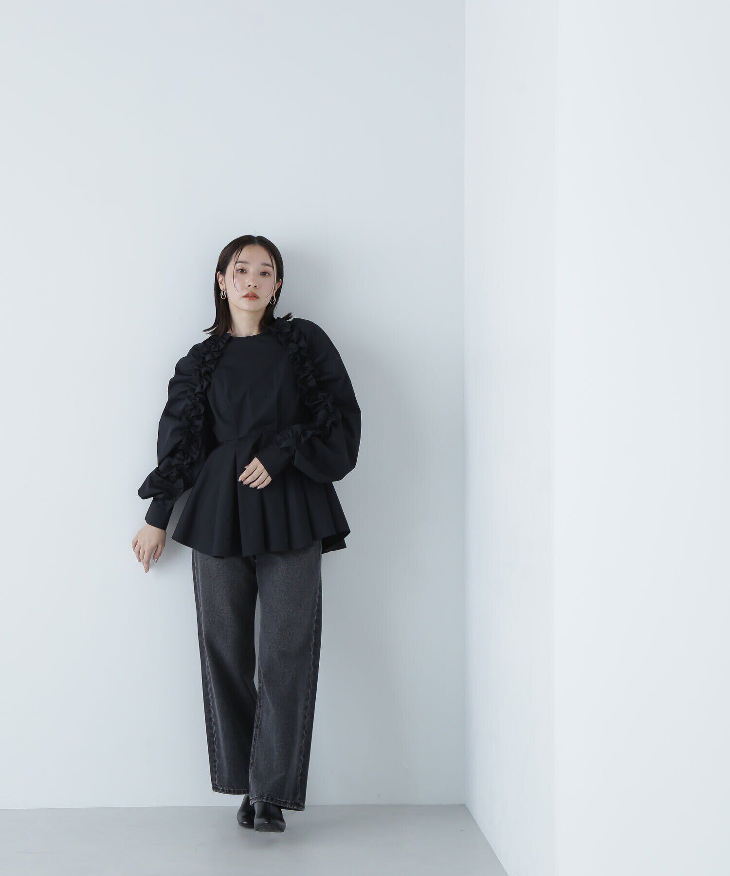  「フリルスリーブペプラムブラウス　24AW」|シャツ・ブラウス|