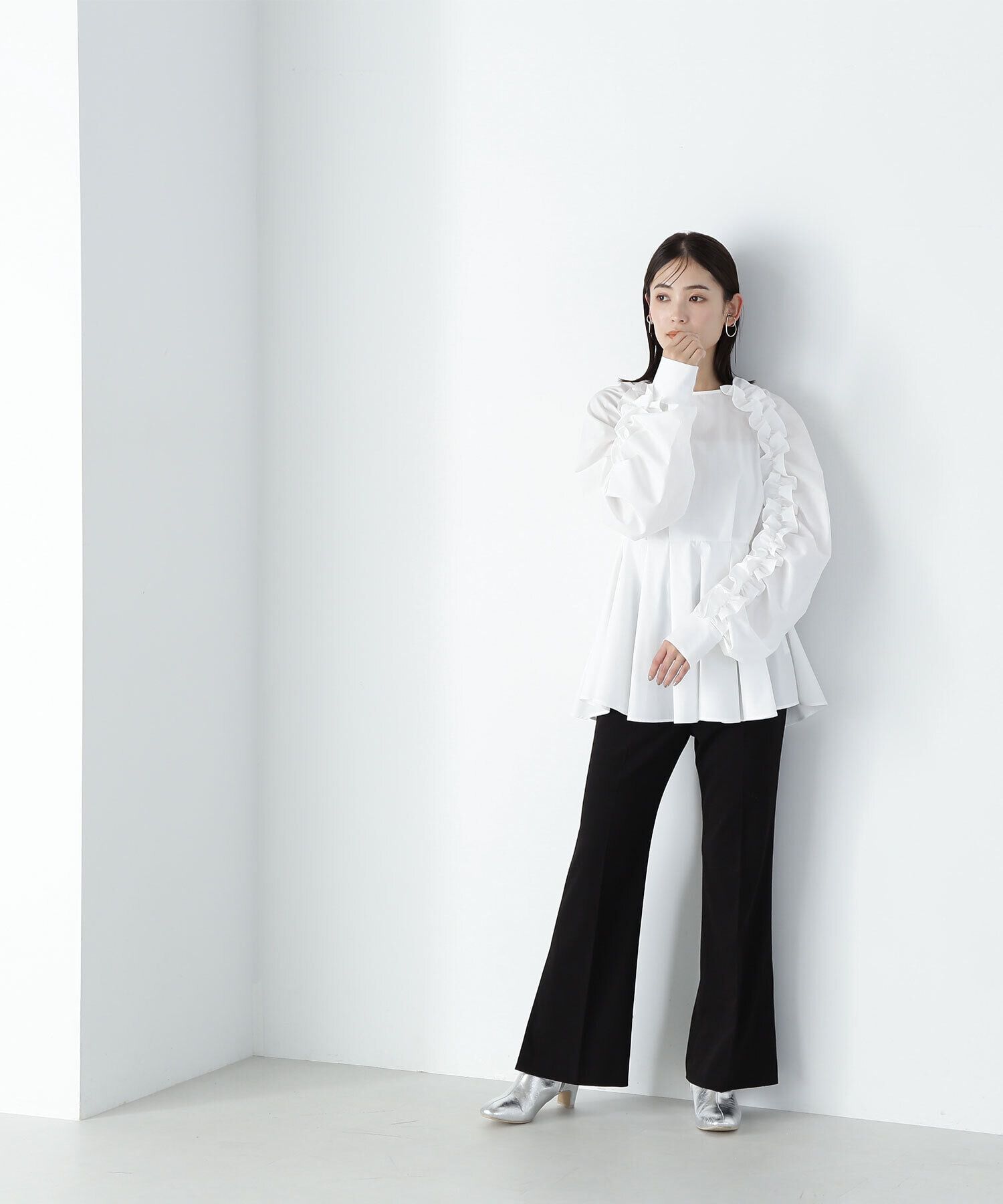  「フリルスリーブペプラムブラウス　24AW」|シャツ・ブラウス|