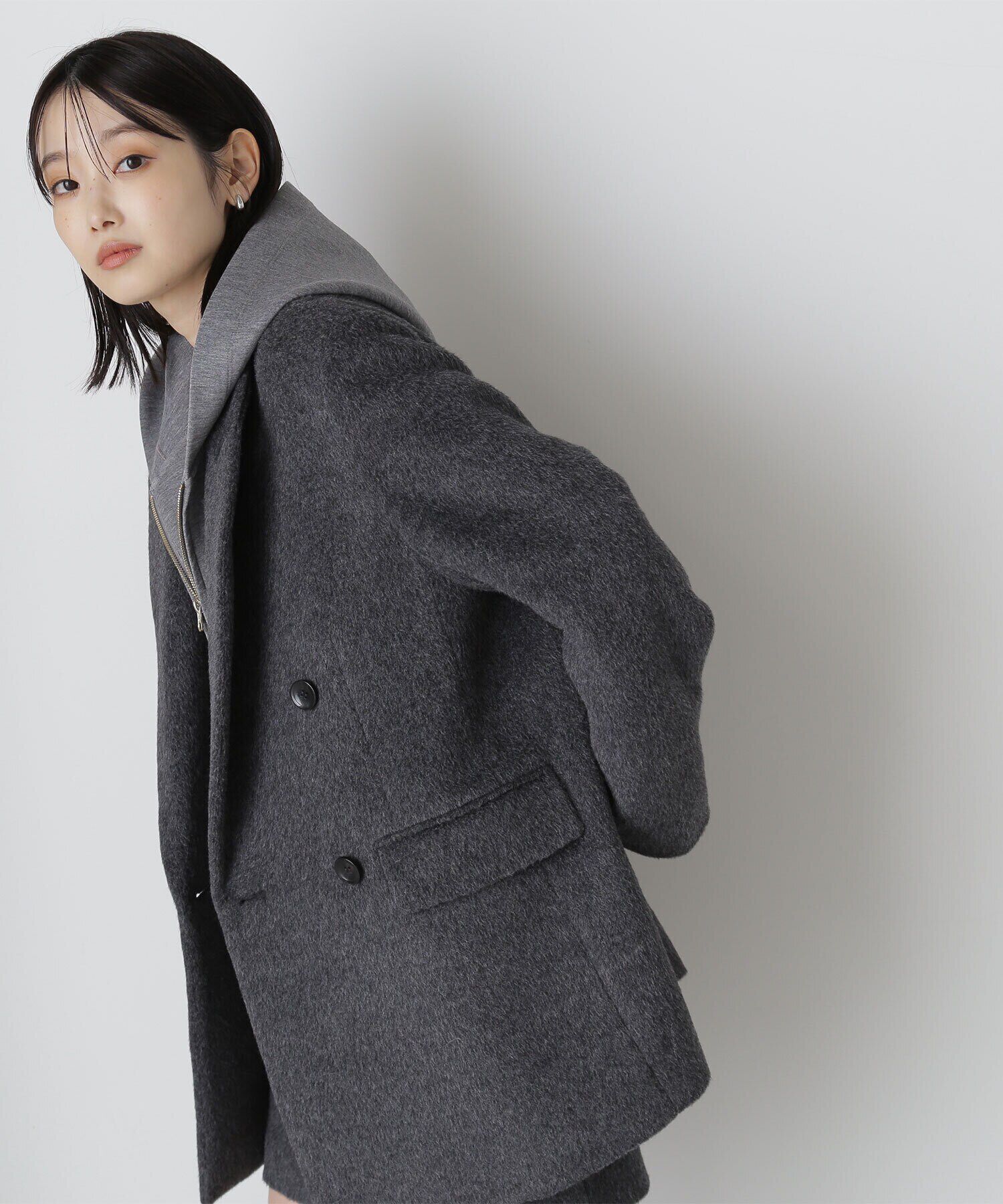  「シャギージャコット　24AW」|ブルゾン・スタジャン|チャコール1