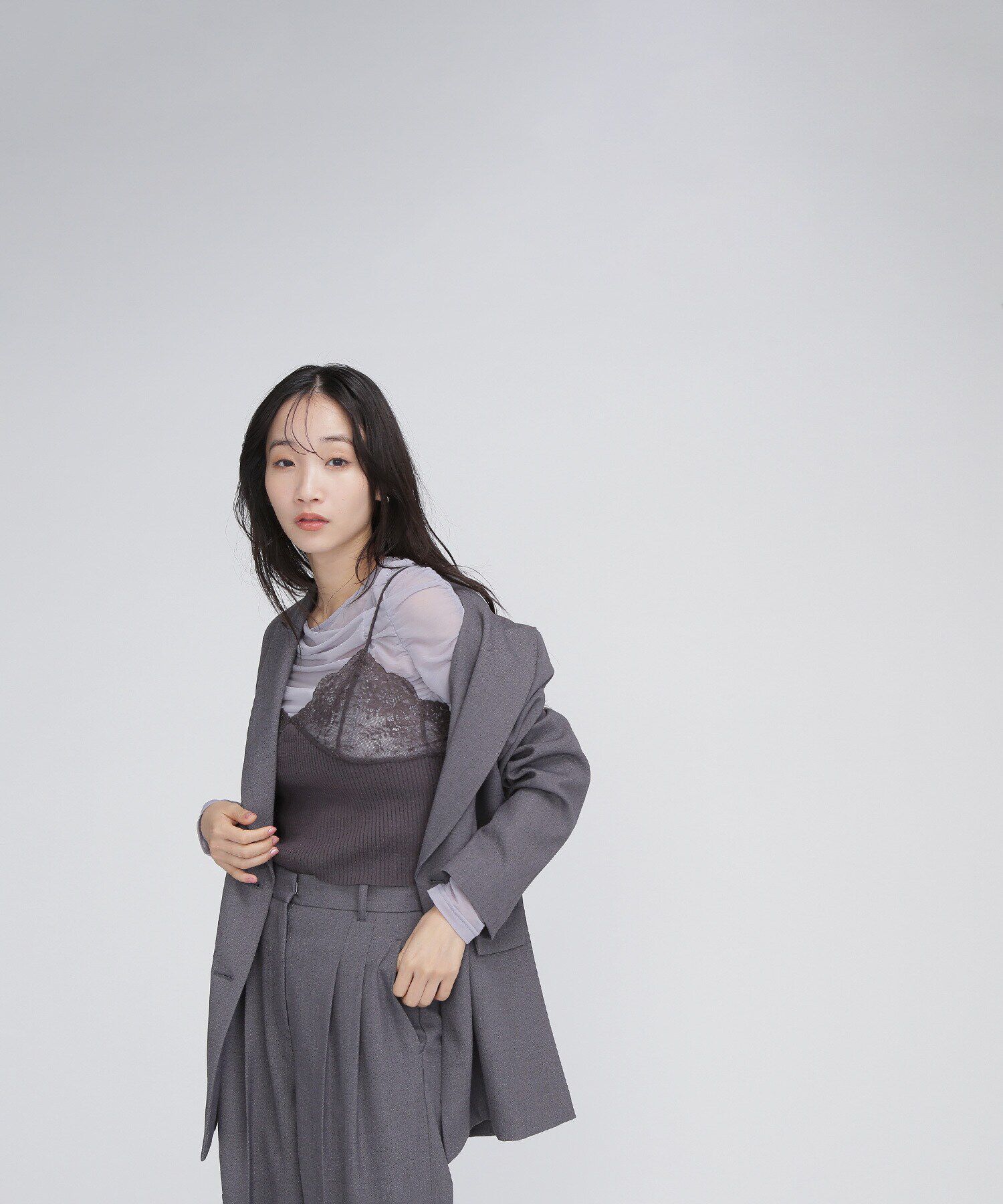  「コンパクトレースニットキャミソール」|ニット・セーター|