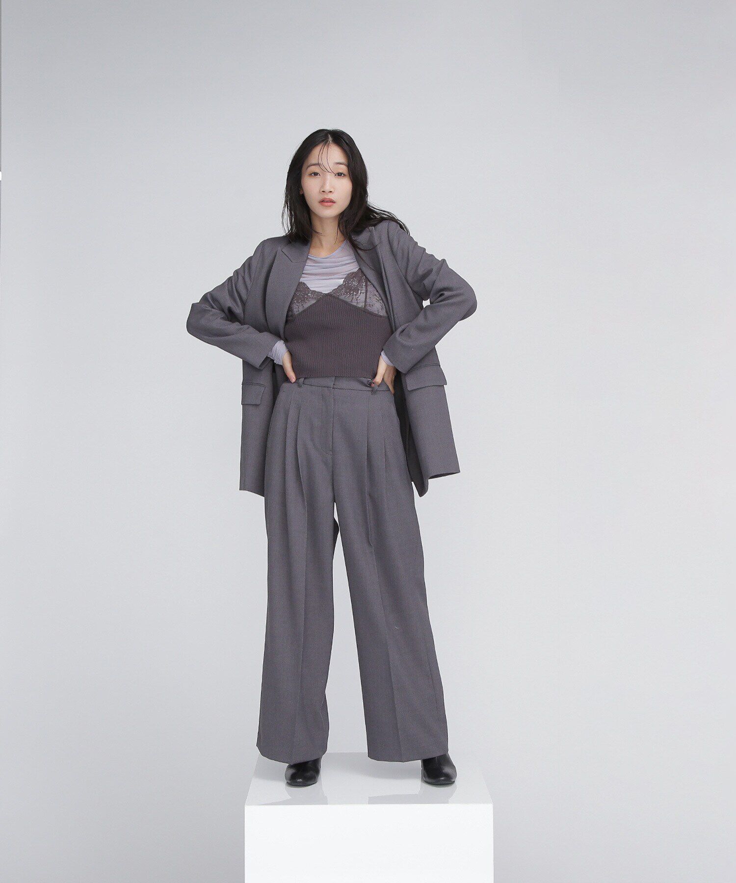  「コンパクトレースニットキャミソール」|ニット・セーター|