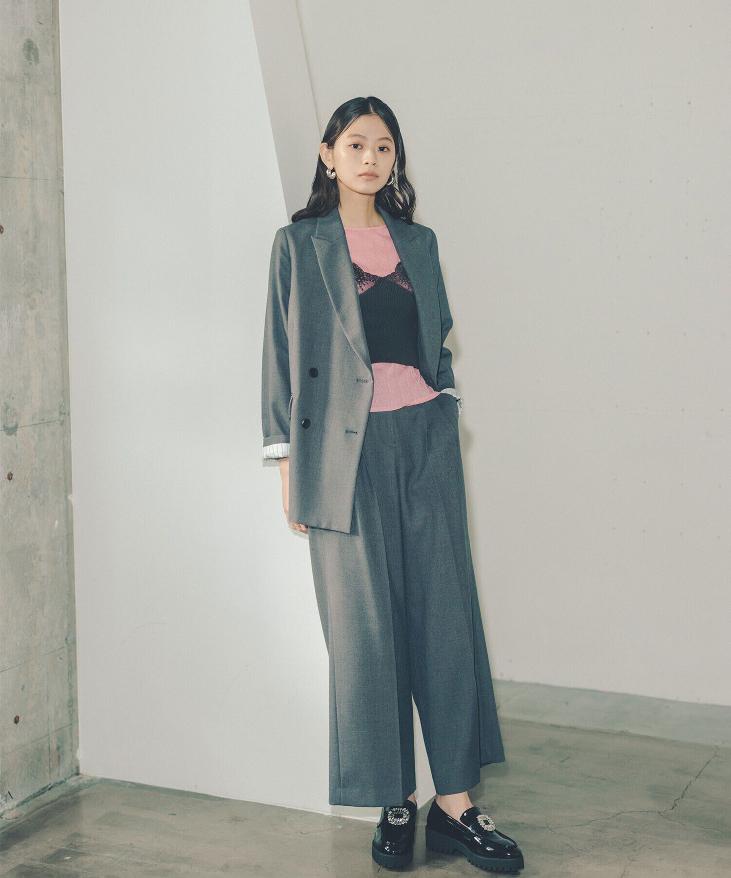  「コンパクトレースニットキャミソール」|ニット・セーター|