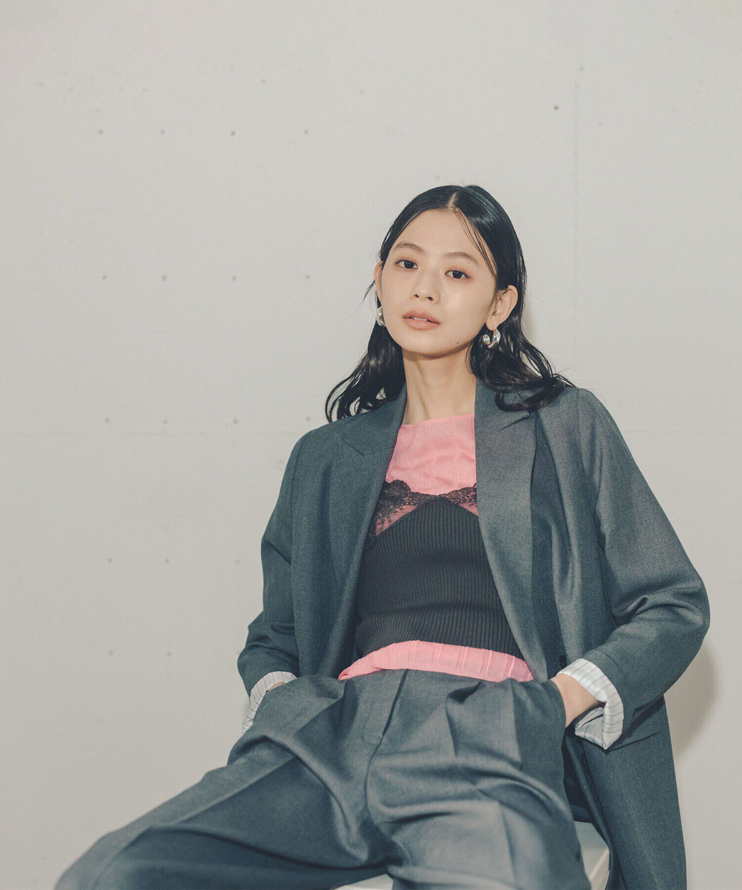  「コンパクトレースニットキャミソール」|ニット・セーター|