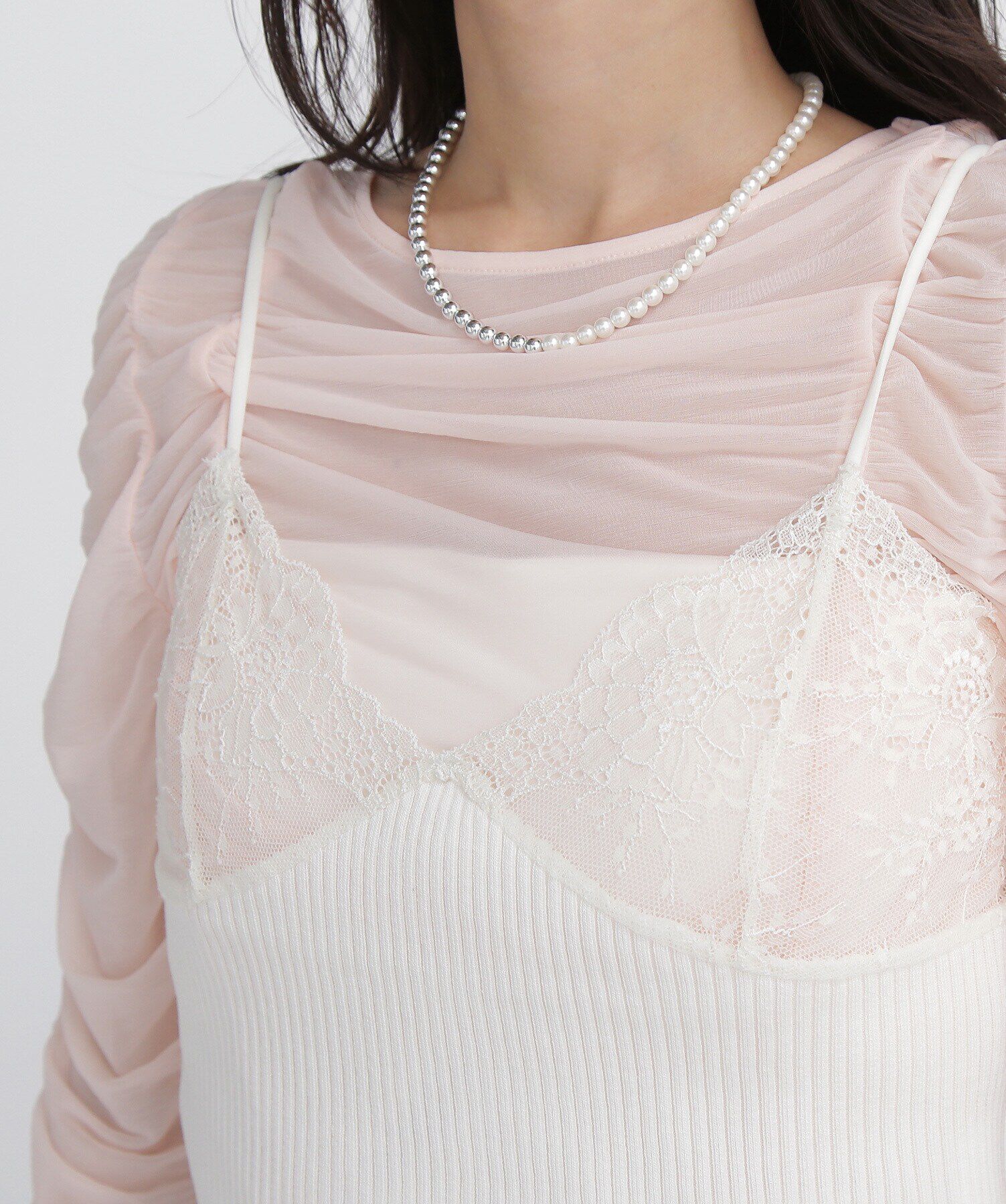  「コンパクトレースニットキャミソール」|ニット・セーター|