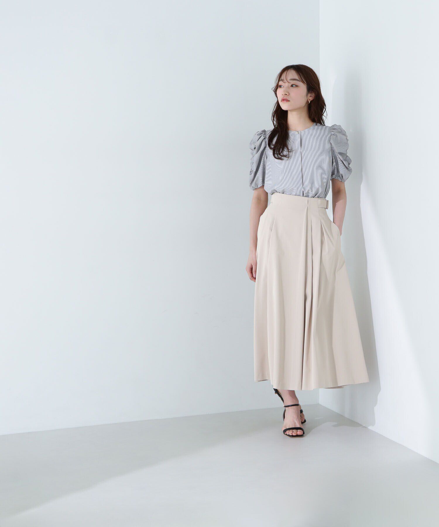  「サイドバックルフレアスカート」|スカート|