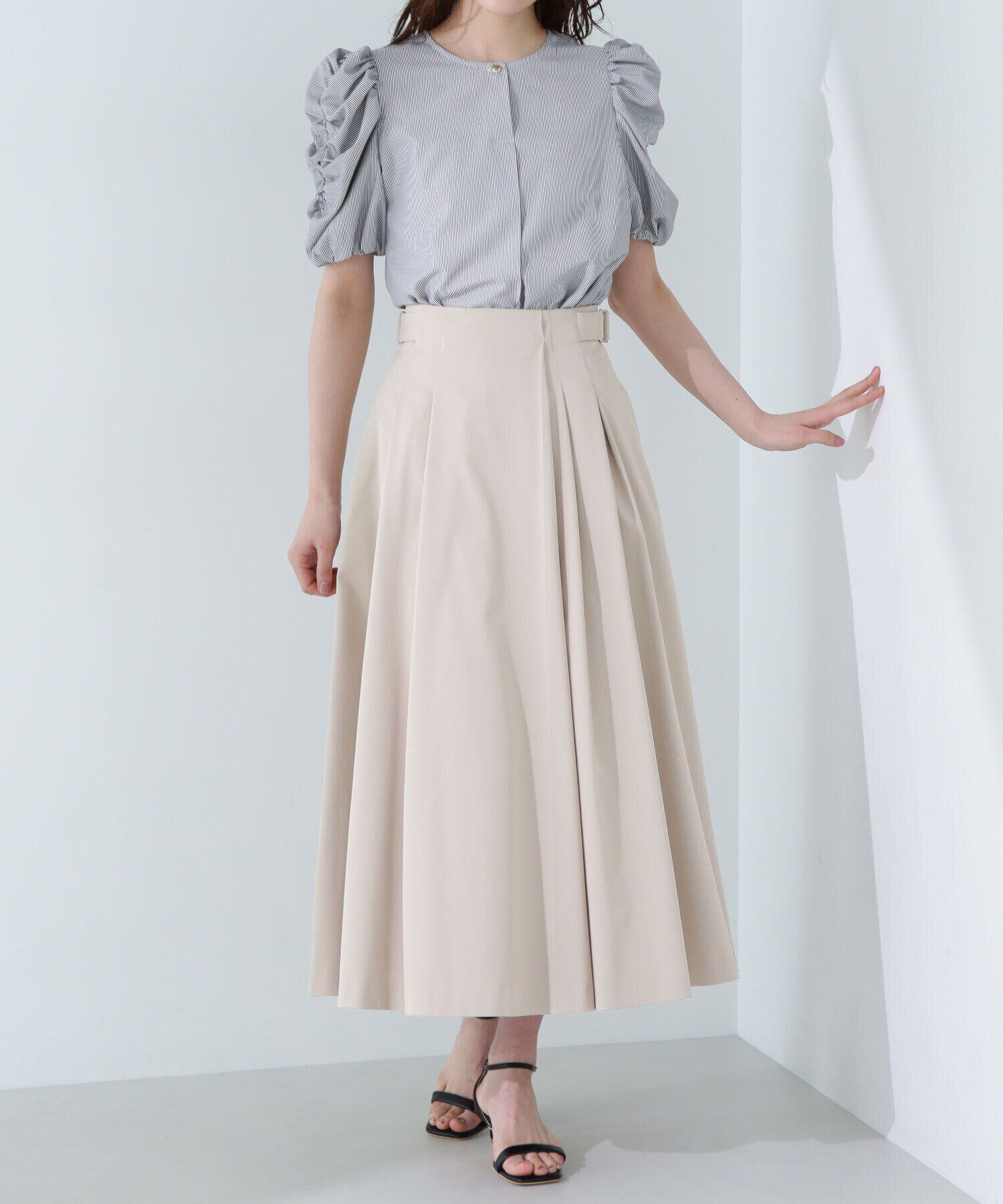  「サイドバックルフレアスカート」|スカート|