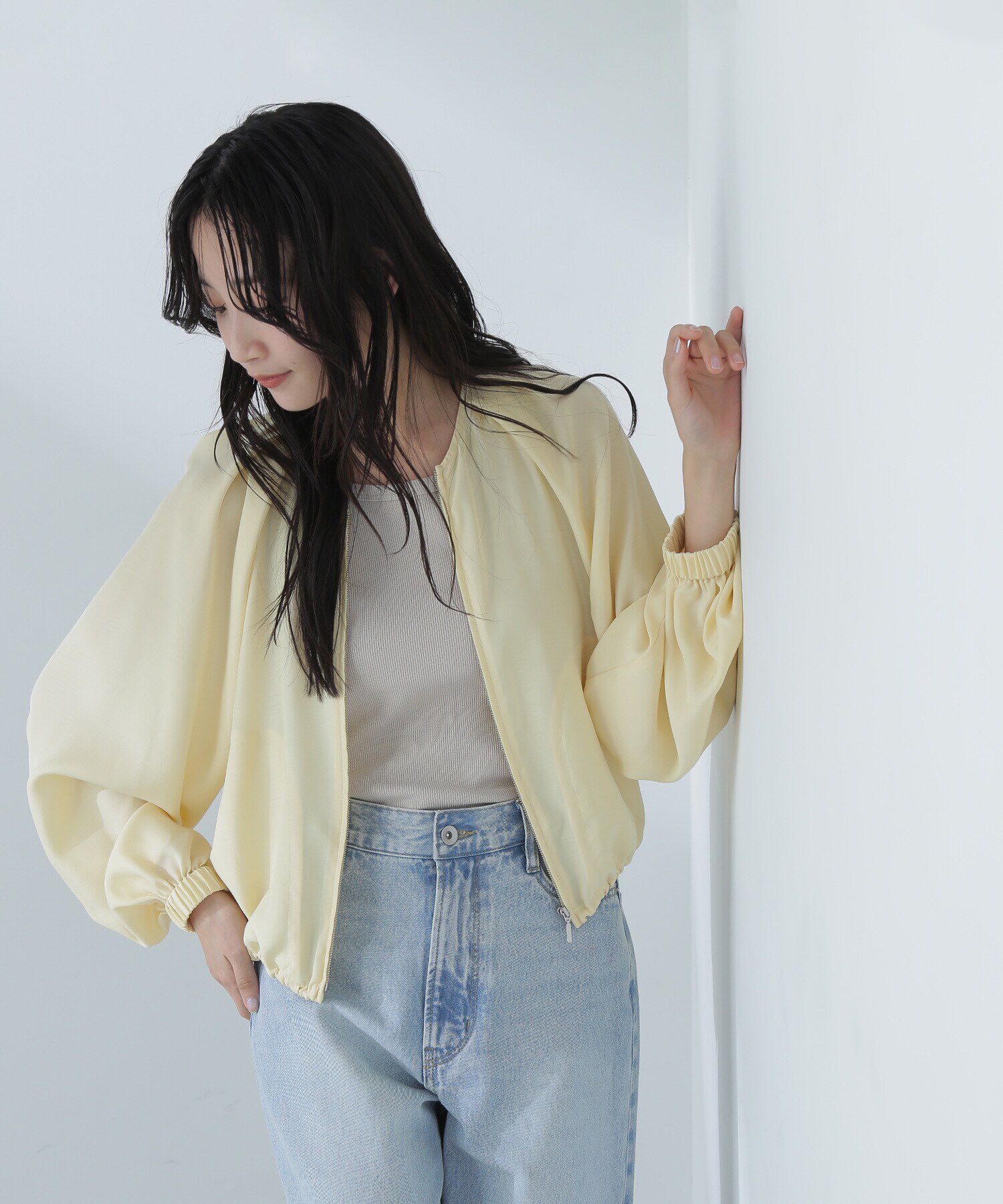  「シアークロップドブルゾン」|ブルゾン・スタジャン|イエロー