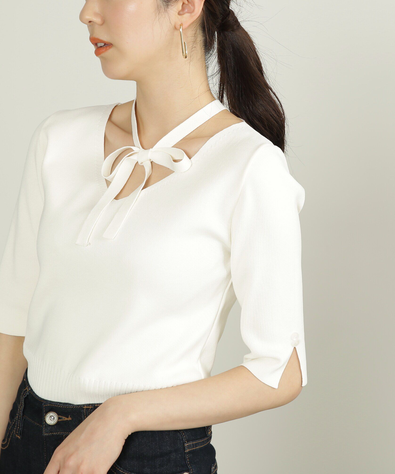  「ボウタイニット」|ニット・セーター|オフ