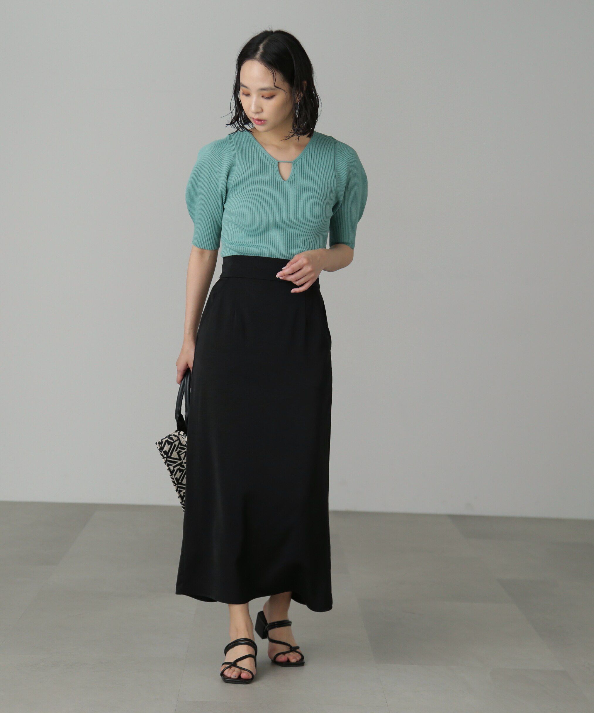  「ハイウエストナロースカート」|スカート|