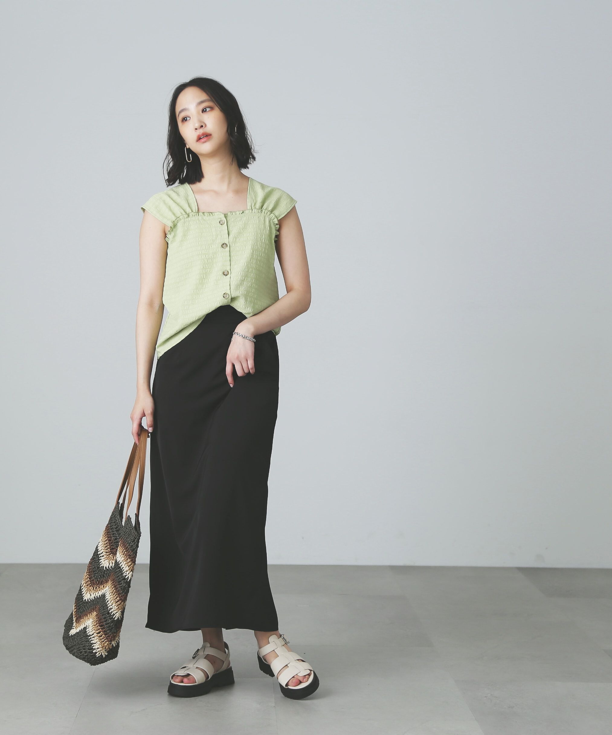  「ハイウエストナロースカート」|スカート|