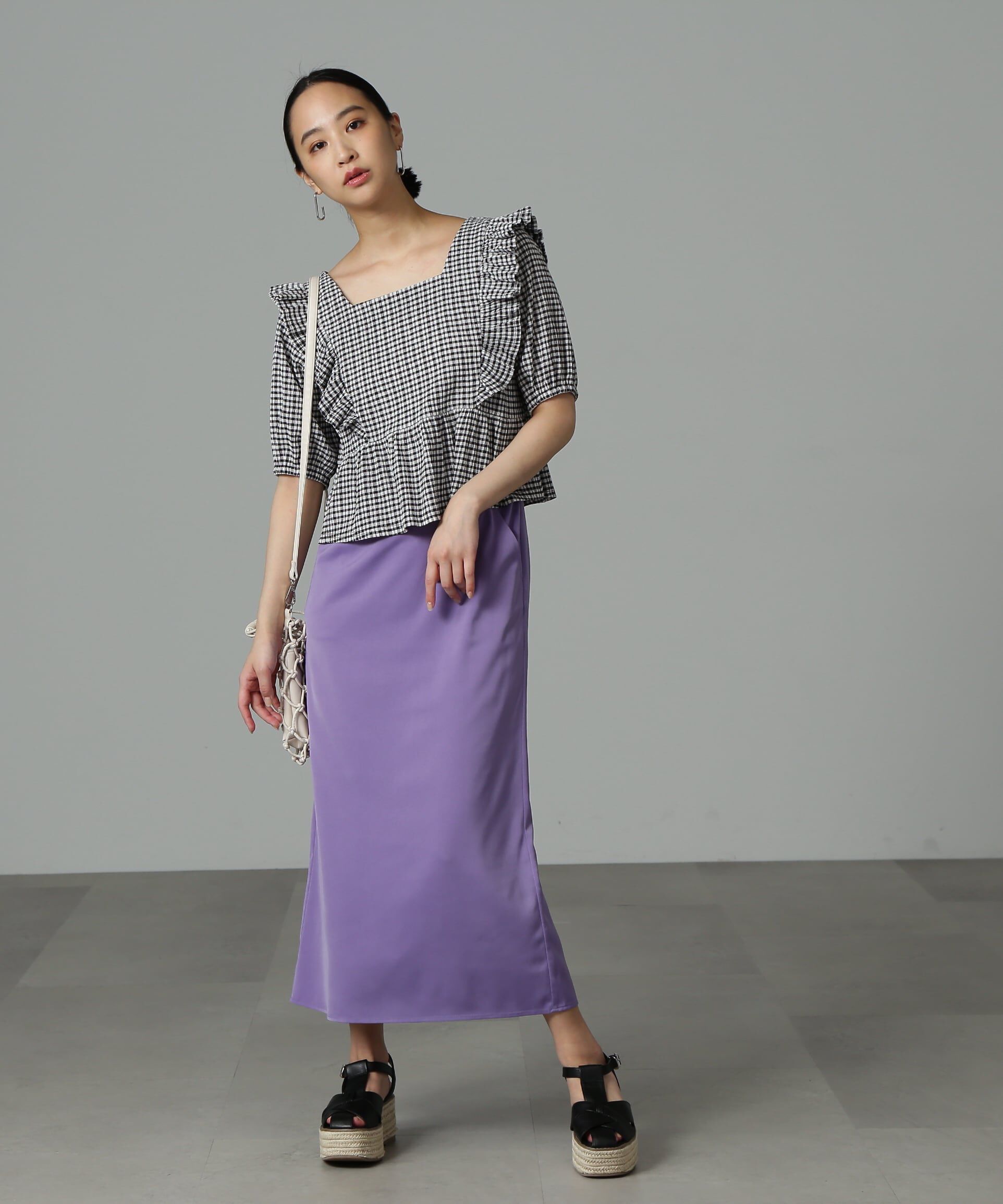  「ハイウエストナロースカート」|スカート|