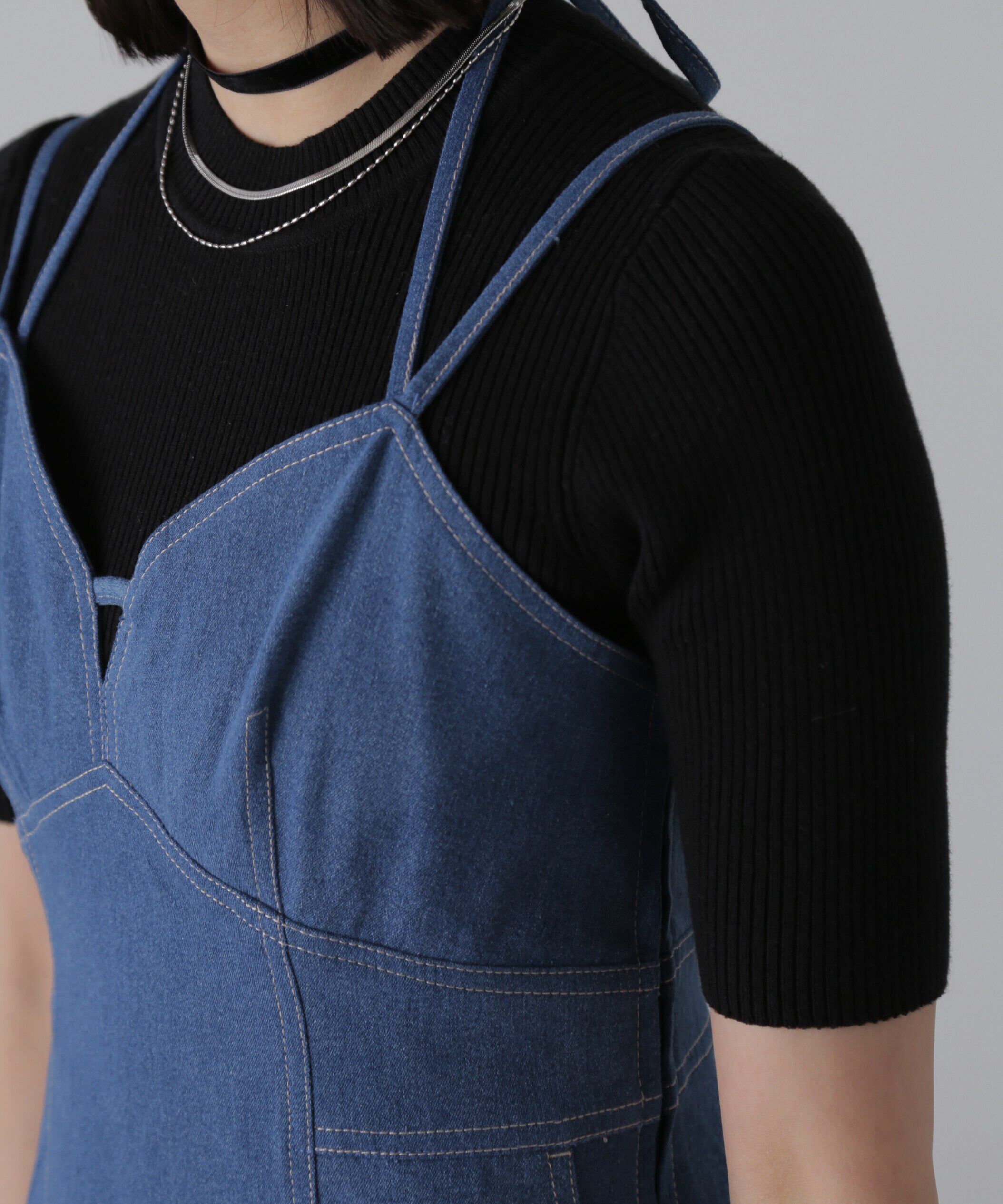  「ライトオンスデニムマーメイドキャミワンピース」|ワンピース|