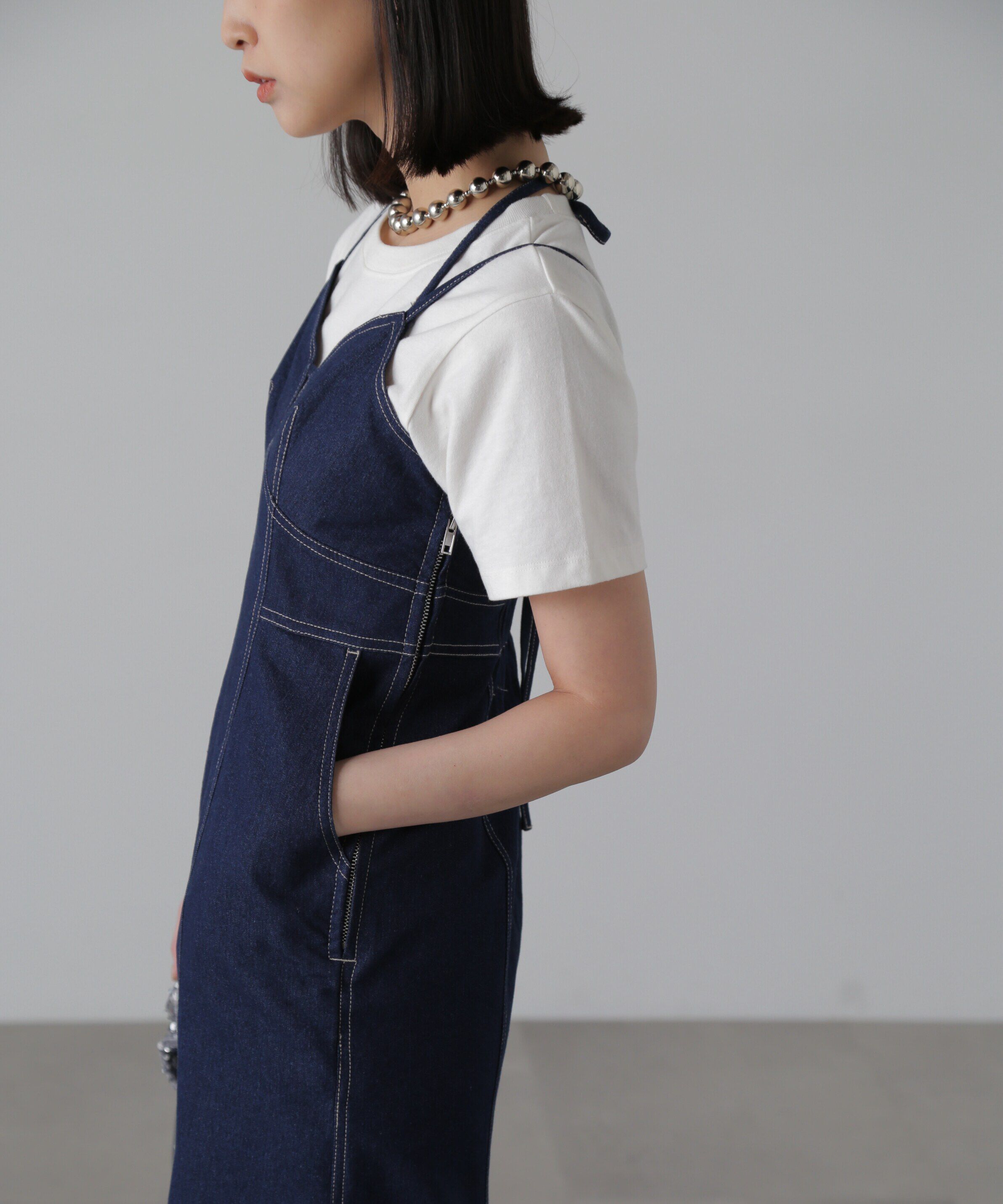  「ライトオンスデニムマーメイドキャミワンピース」|ワンピース|