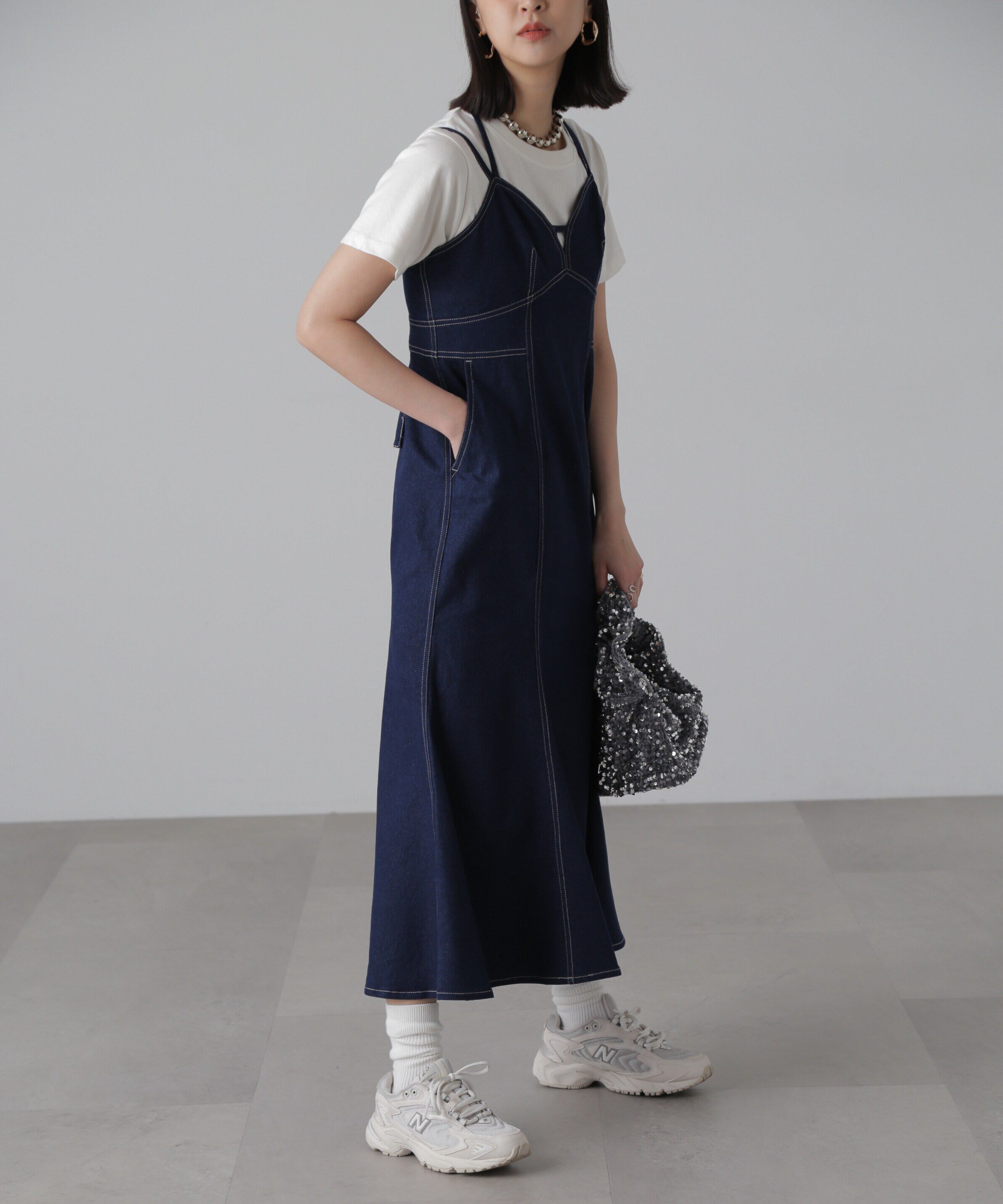  「ライトオンスデニムマーメイドキャミワンピース」|ワンピース|