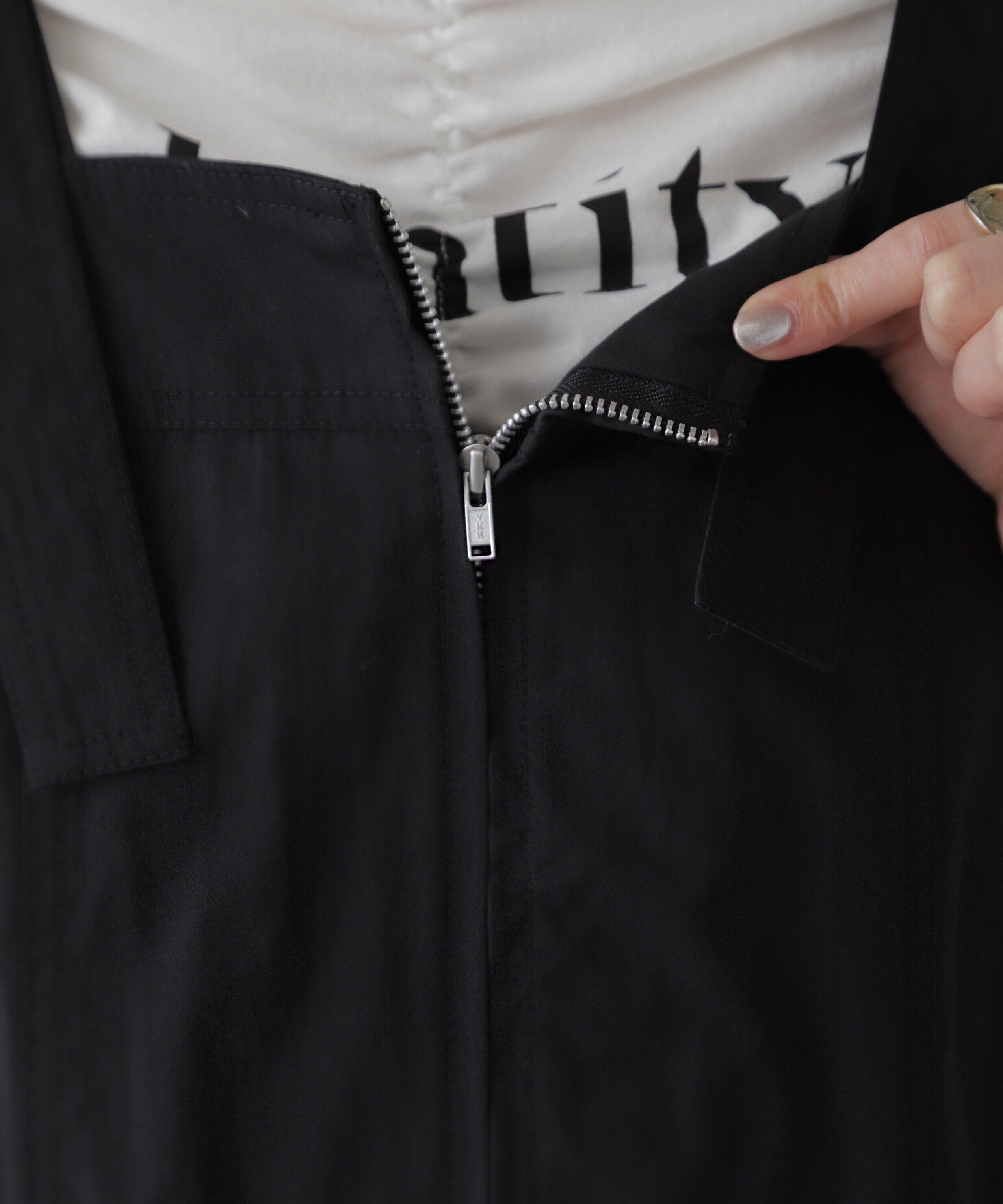  「フロントジップジャンパースカート」|ワンピース|