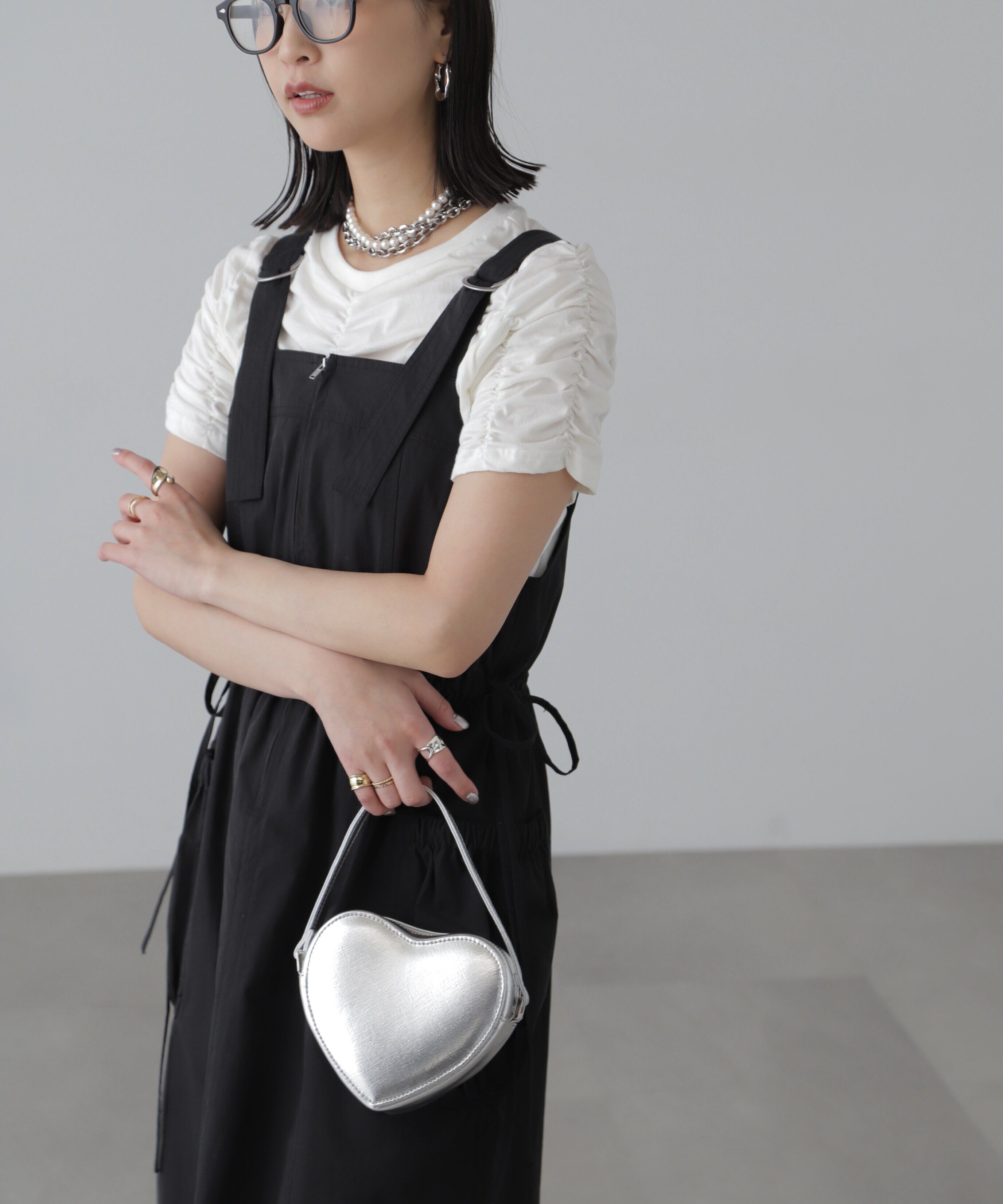  「フロントジップジャンパースカート」|ワンピース|