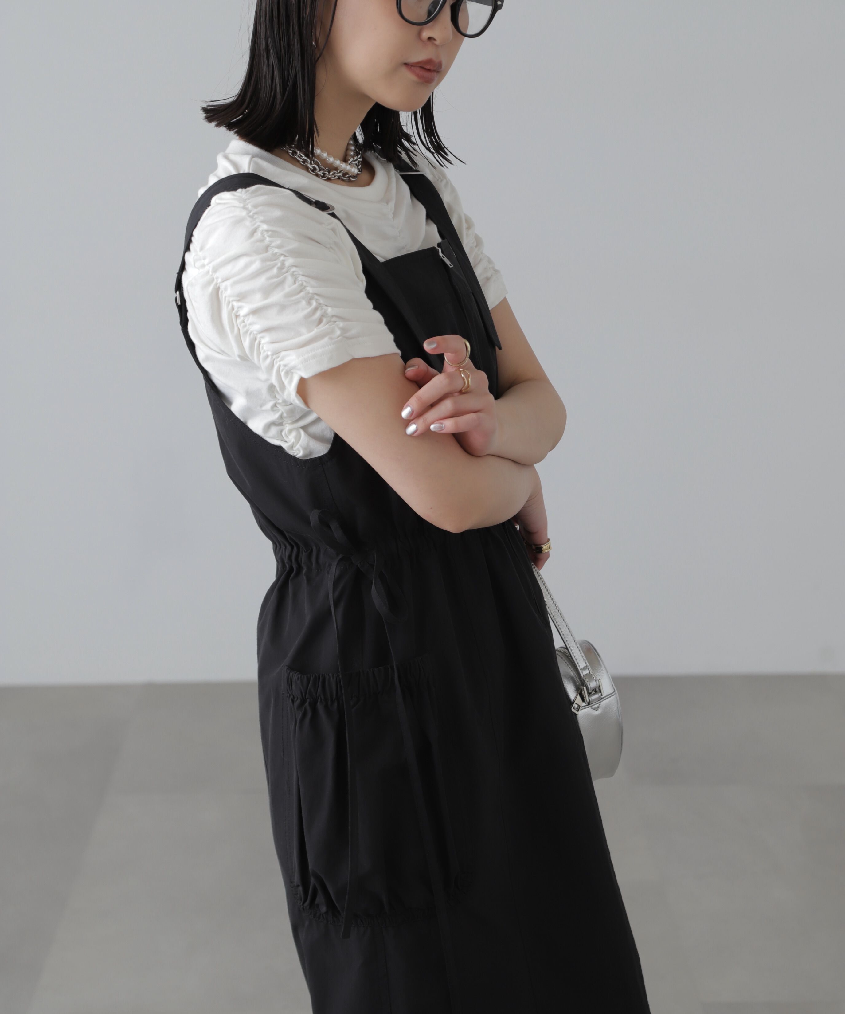  「フロントジップジャンパースカート」|ワンピース|