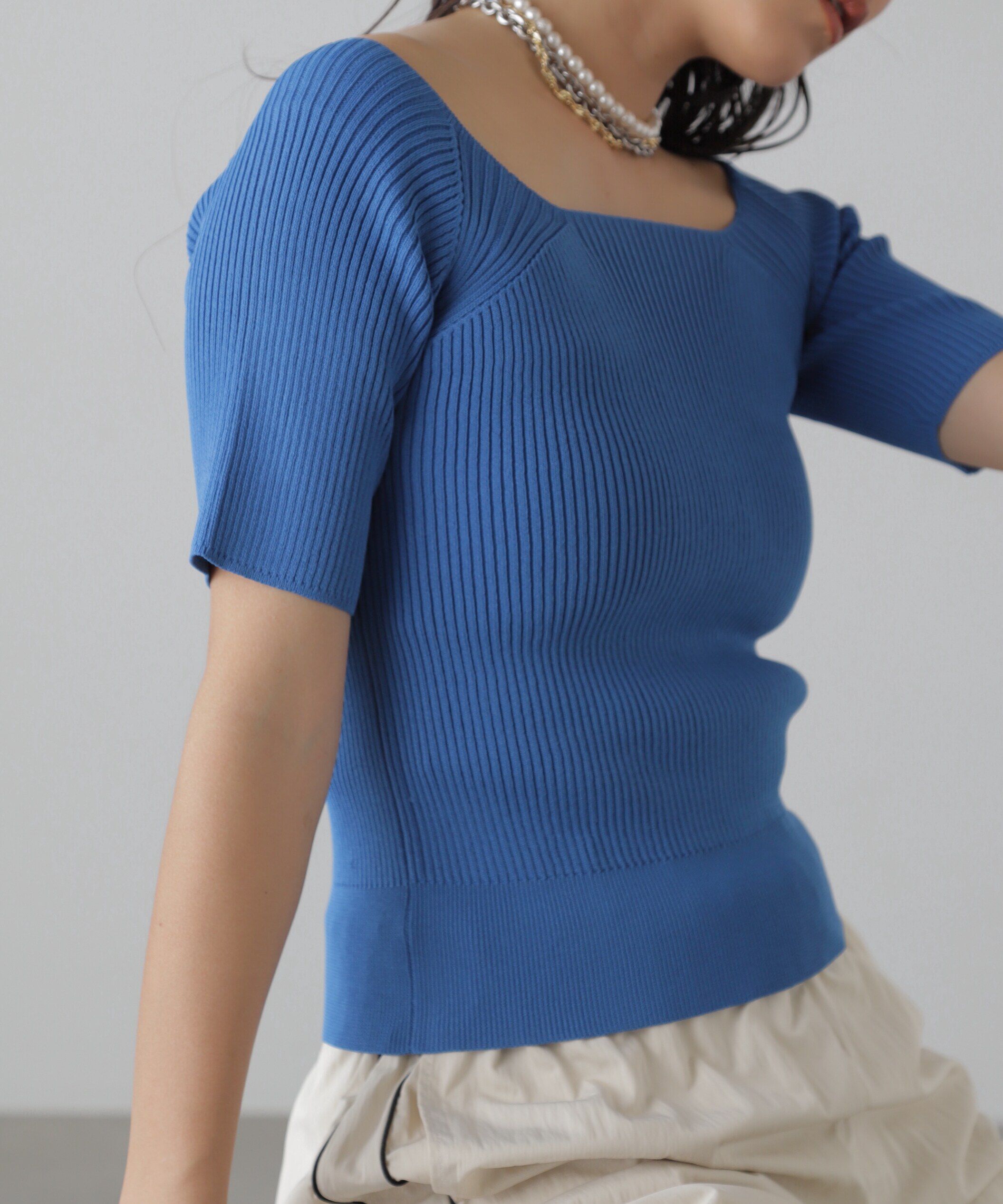  「コンパクトオフショルリブニット」|ニット・セーター|