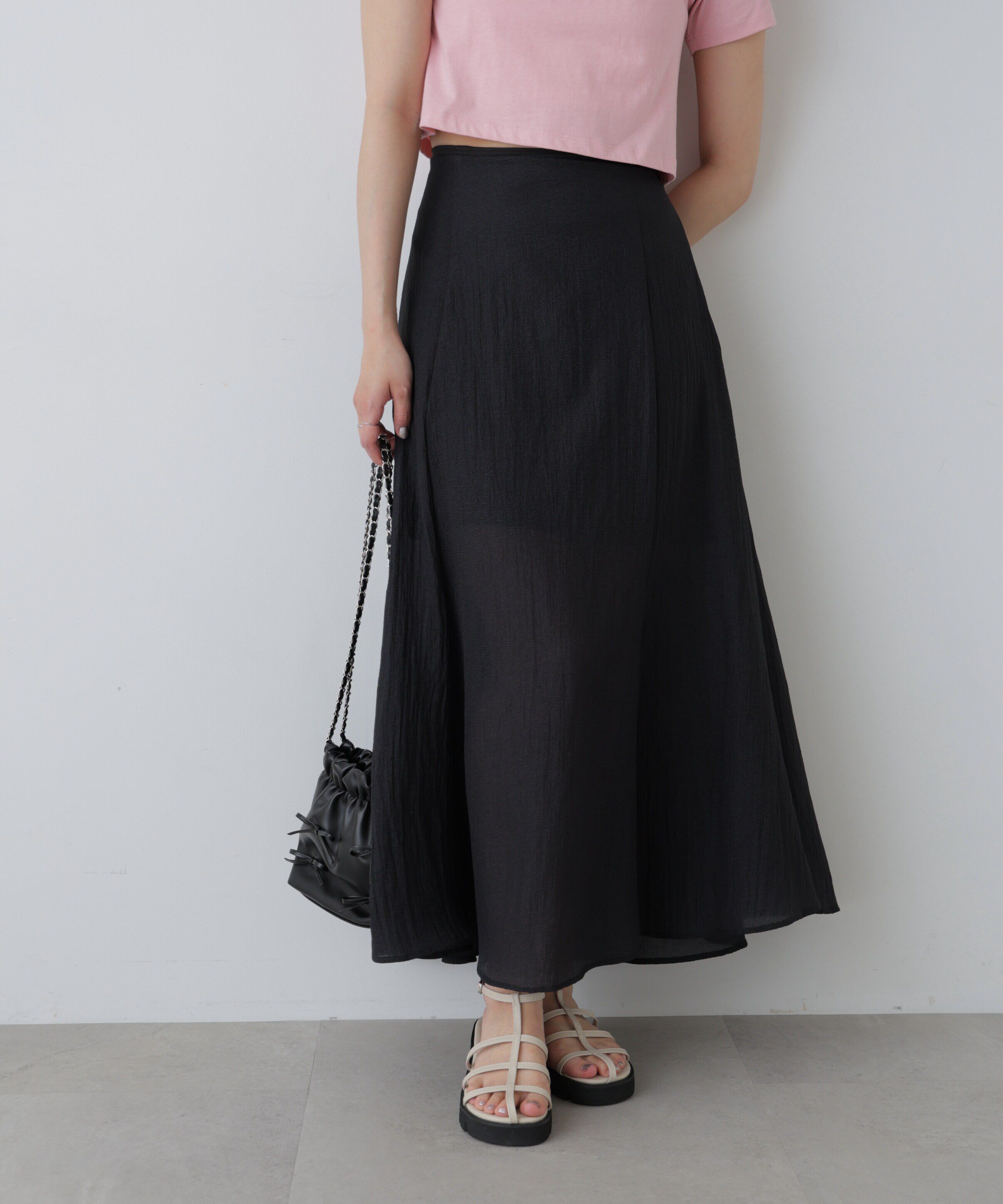  「シアー2wayマーメイドスカート」|スカート|ブラック