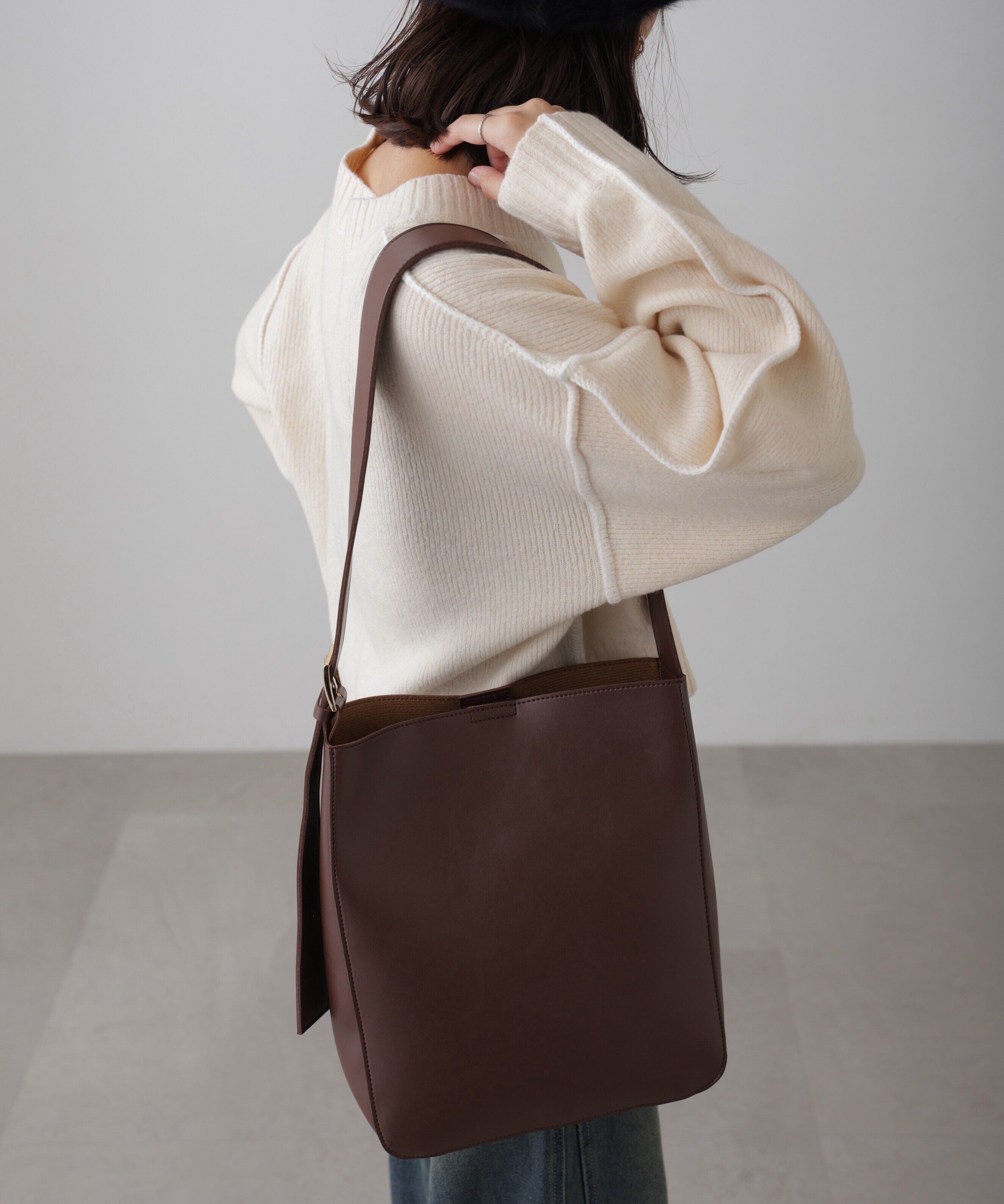  「ワンショルトートバッグ」|その他|ブラウン