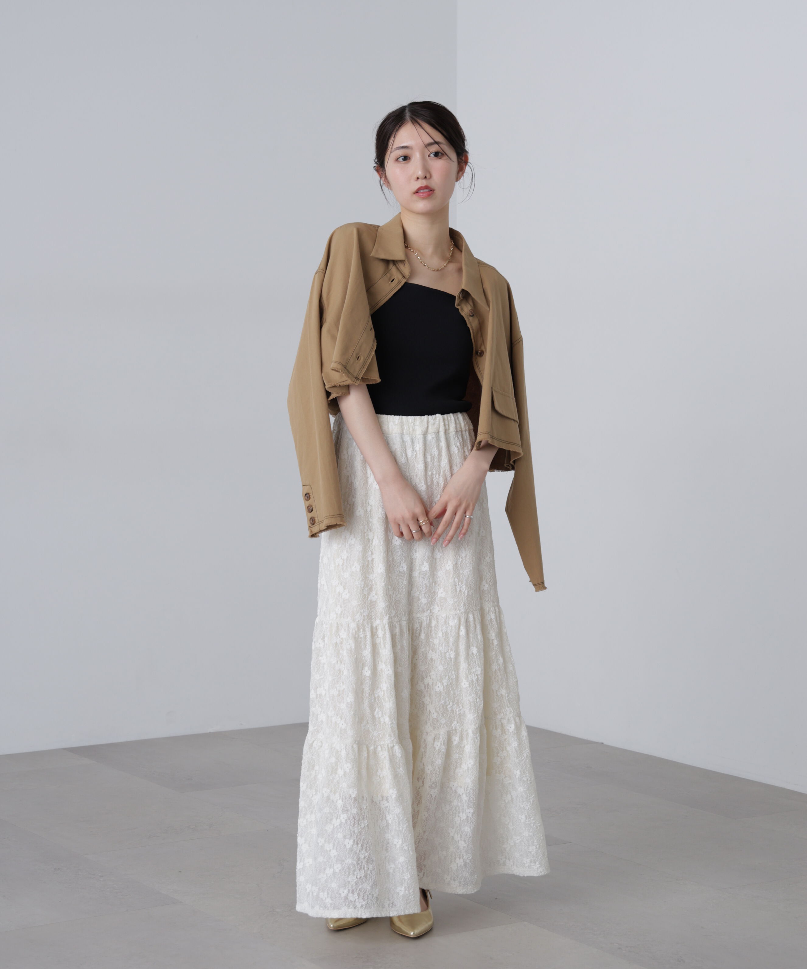  「〈洗える〉マシンウォッシャブル総針スクエアネックタンクニット」|ニット・セーター|