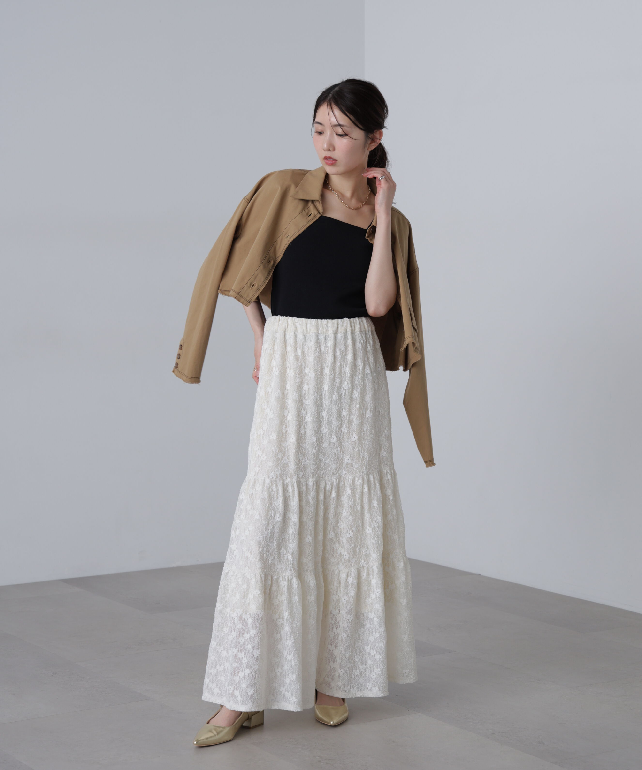  「〈洗える〉マシンウォッシャブル総針スクエアネックタンクニット」|ニット・セーター|