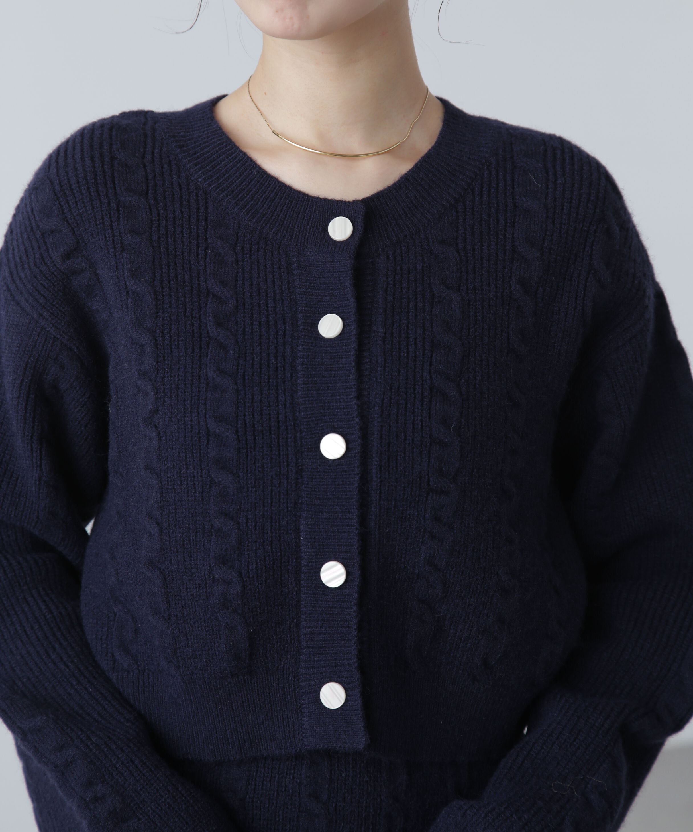  「ケーブルニットカーデ&times;ワンピースセット」|ワンピース|