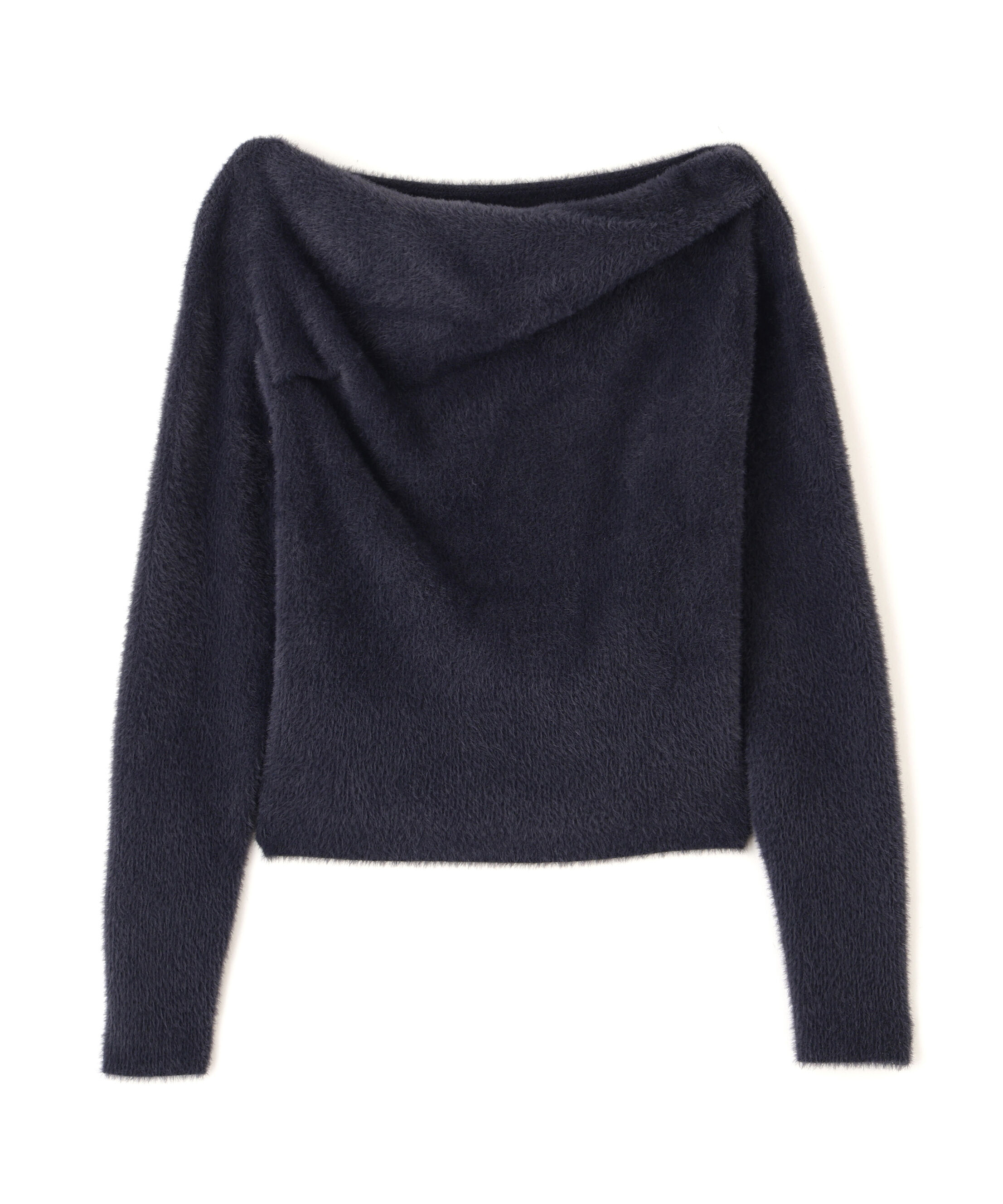  「シャギーオフショルドレープネックニット」|ニット・セーター|