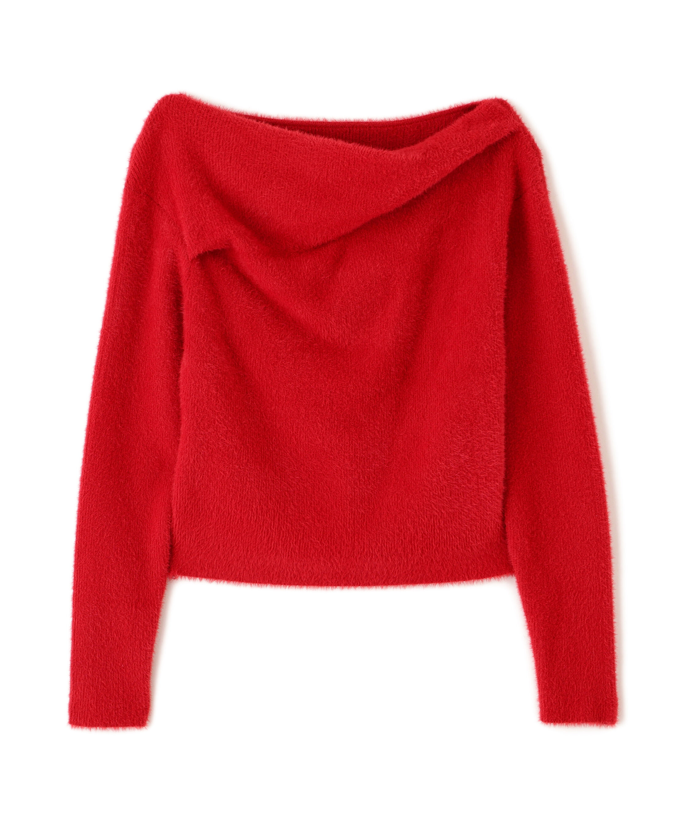  「シャギーオフショルドレープネックニット」|ニット・セーター|