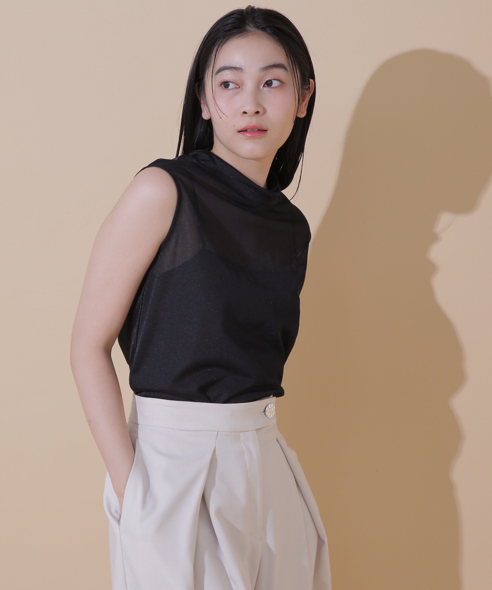  「◆シアーハイネックカットトップス」|Tシャツ・カットソー|