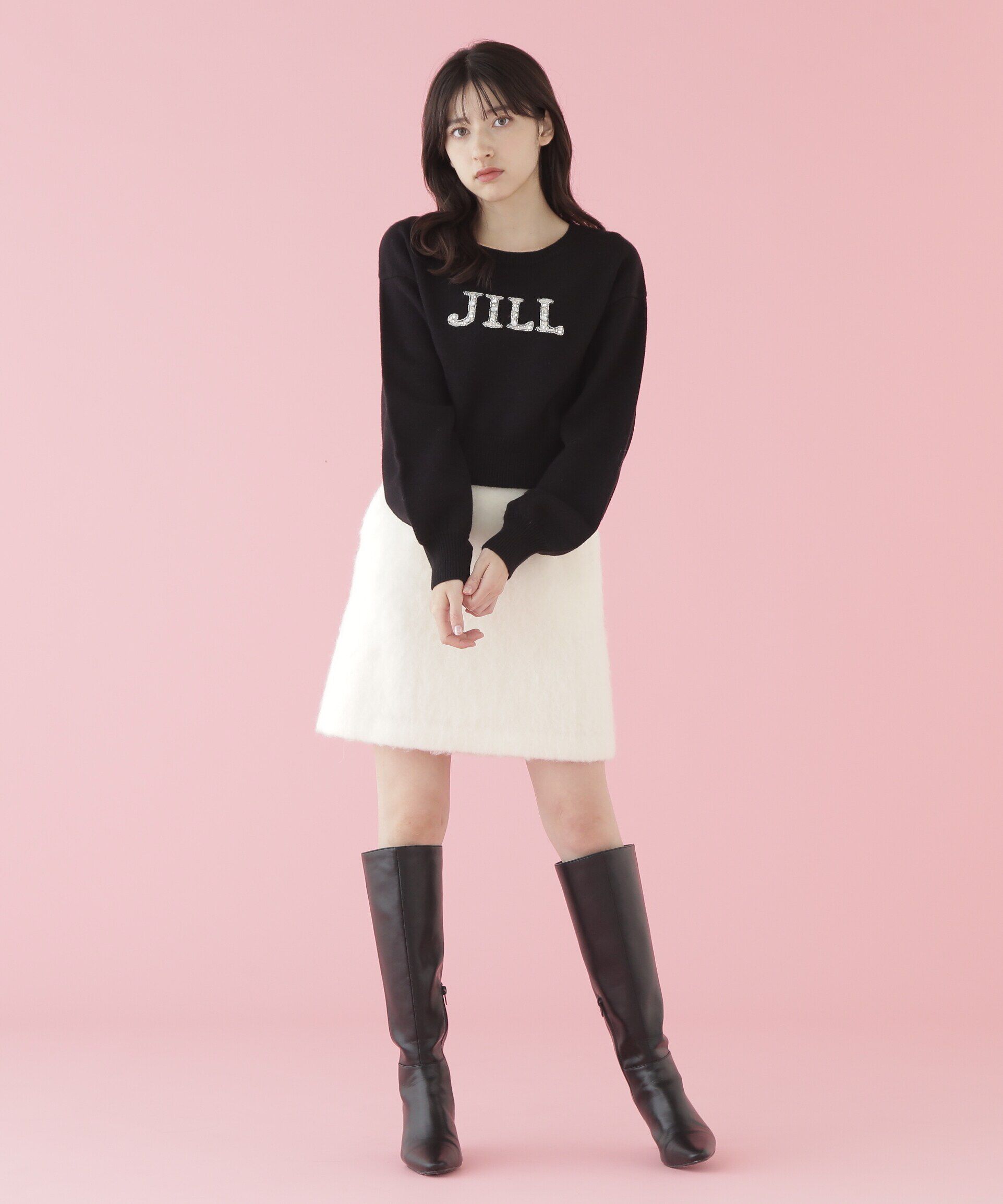  「クリスタルビジューロゴニット」|ニット・セーター|