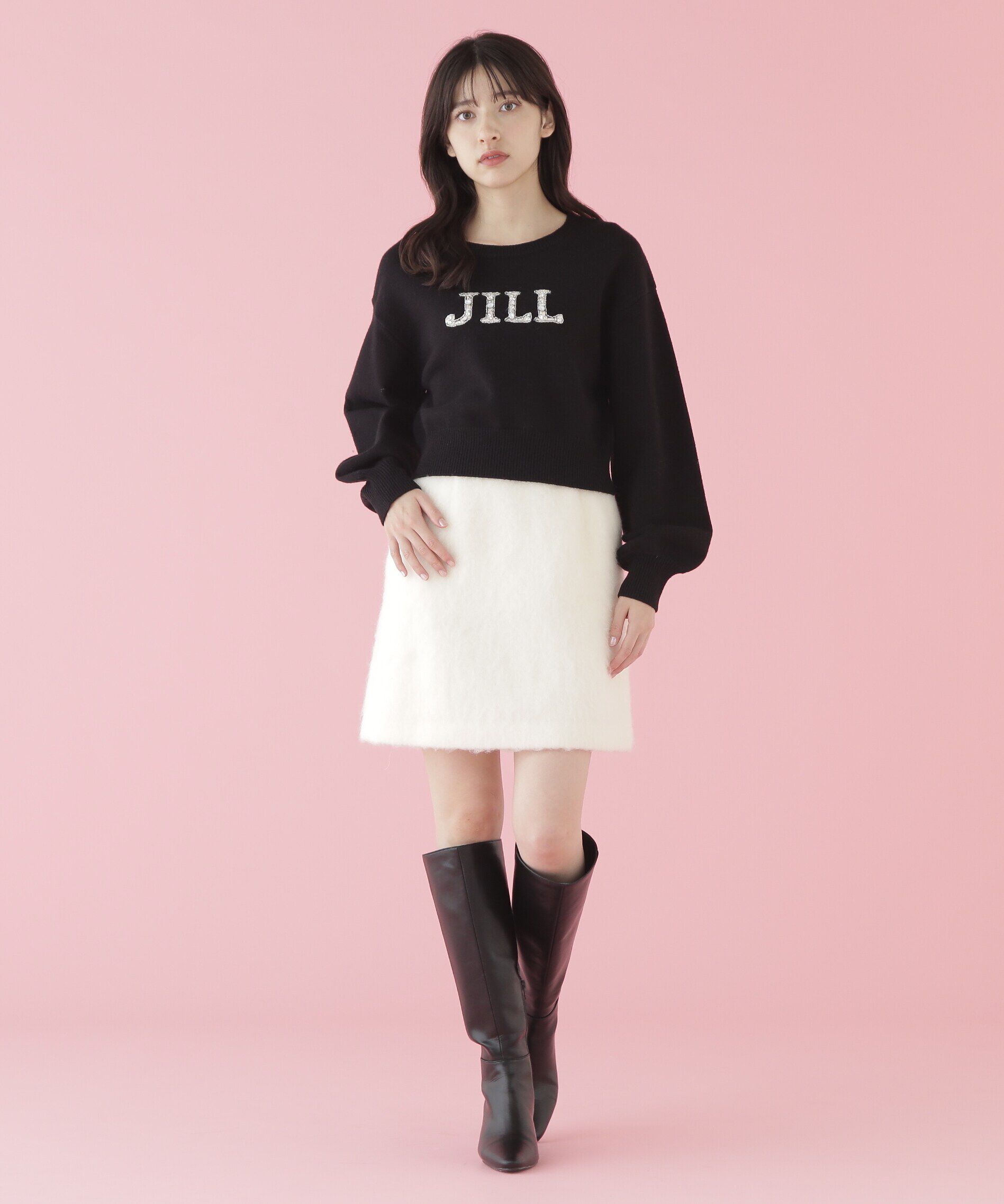  「クリスタルビジューロゴニット」|ニット・セーター|