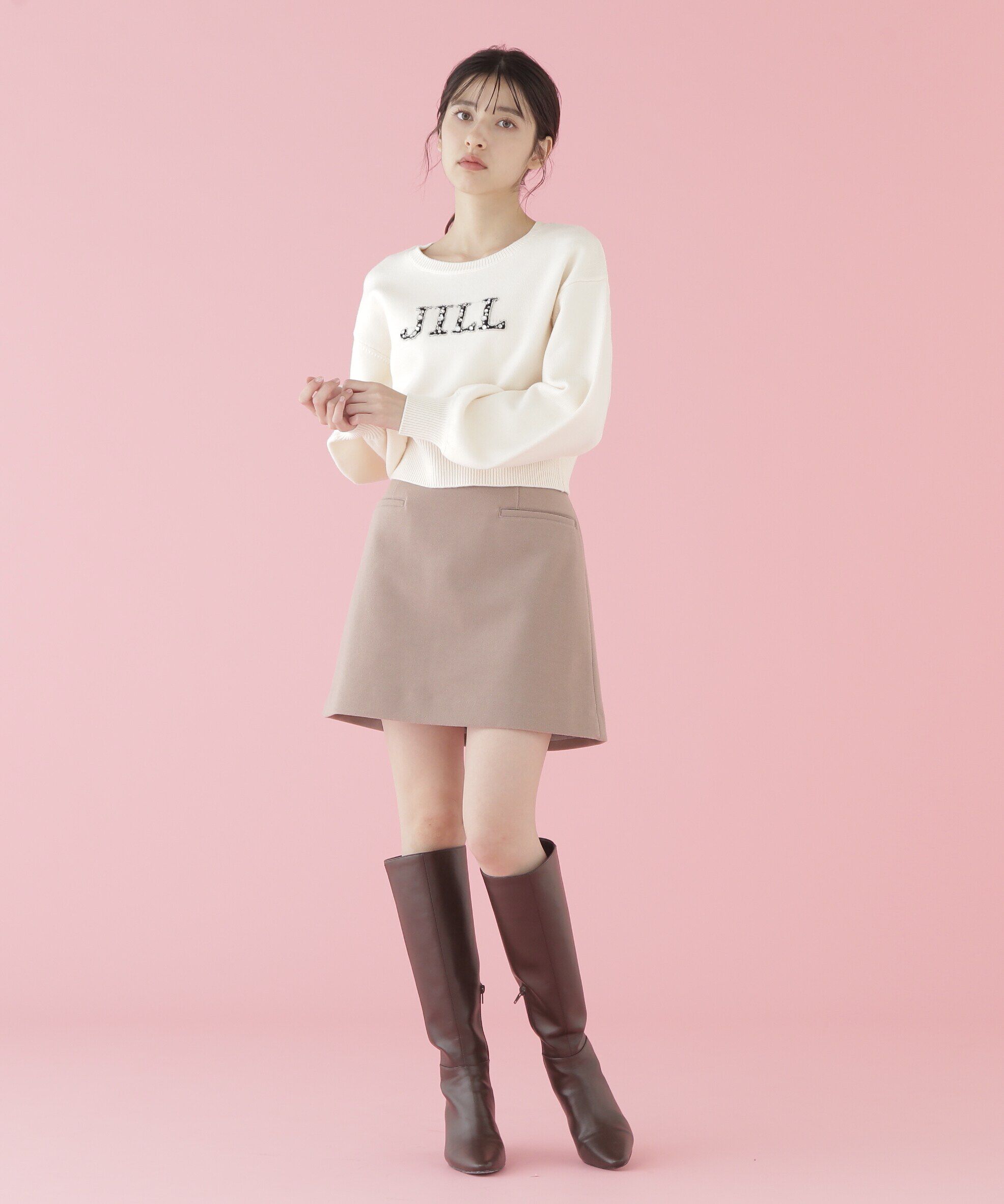  「クリスタルビジューロゴニット」|ニット・セーター|