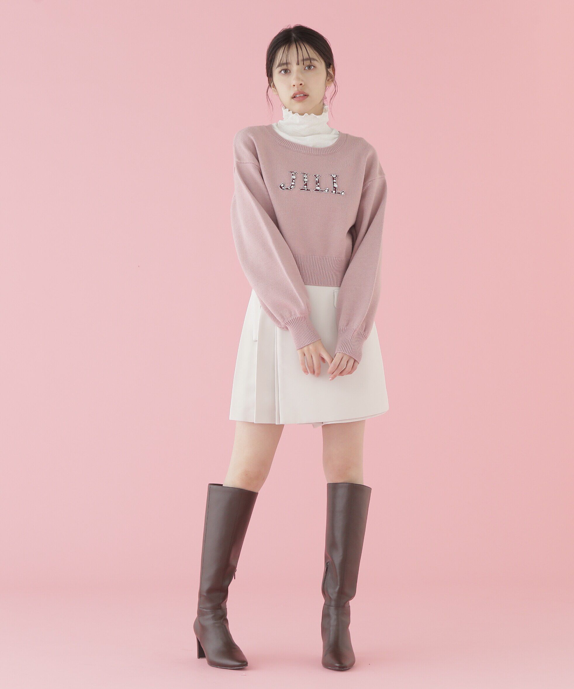  「クリスタルビジューロゴニット」|ニット・セーター|