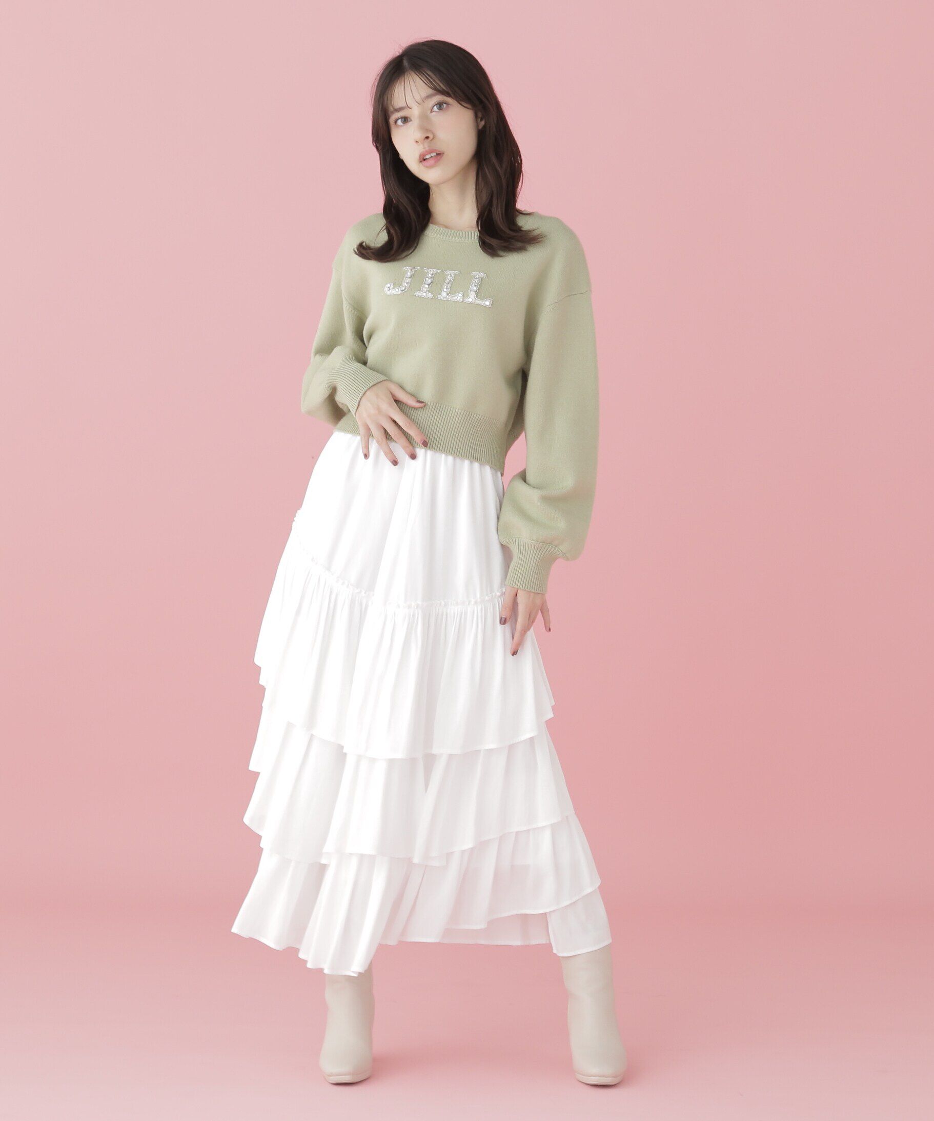  「クリスタルビジューロゴニット」|ニット・セーター|