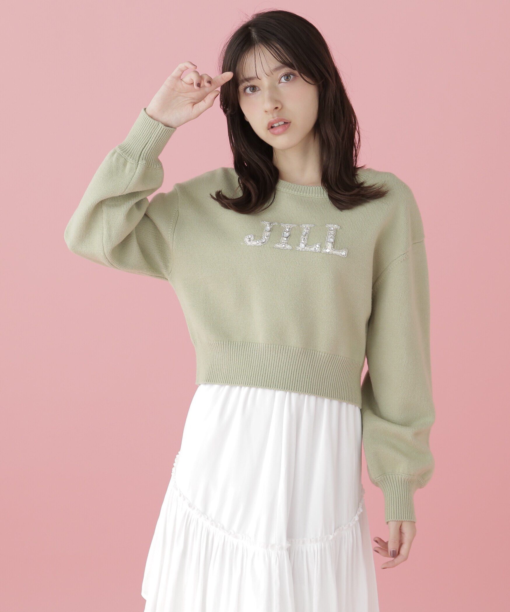  「クリスタルビジューロゴニット」|ニット・セーター|