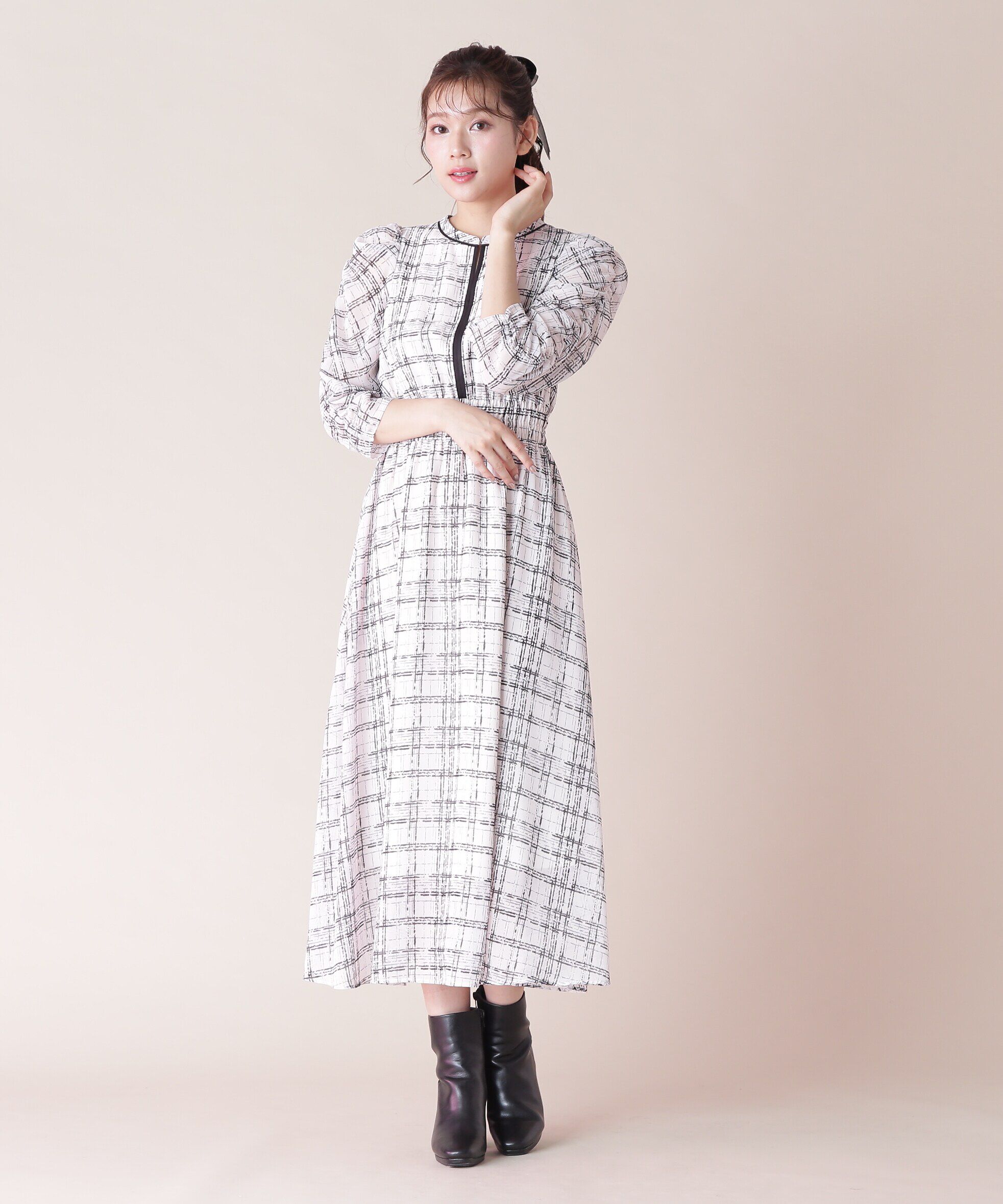  「オータムカラープリントワンピース」|ワンピース|