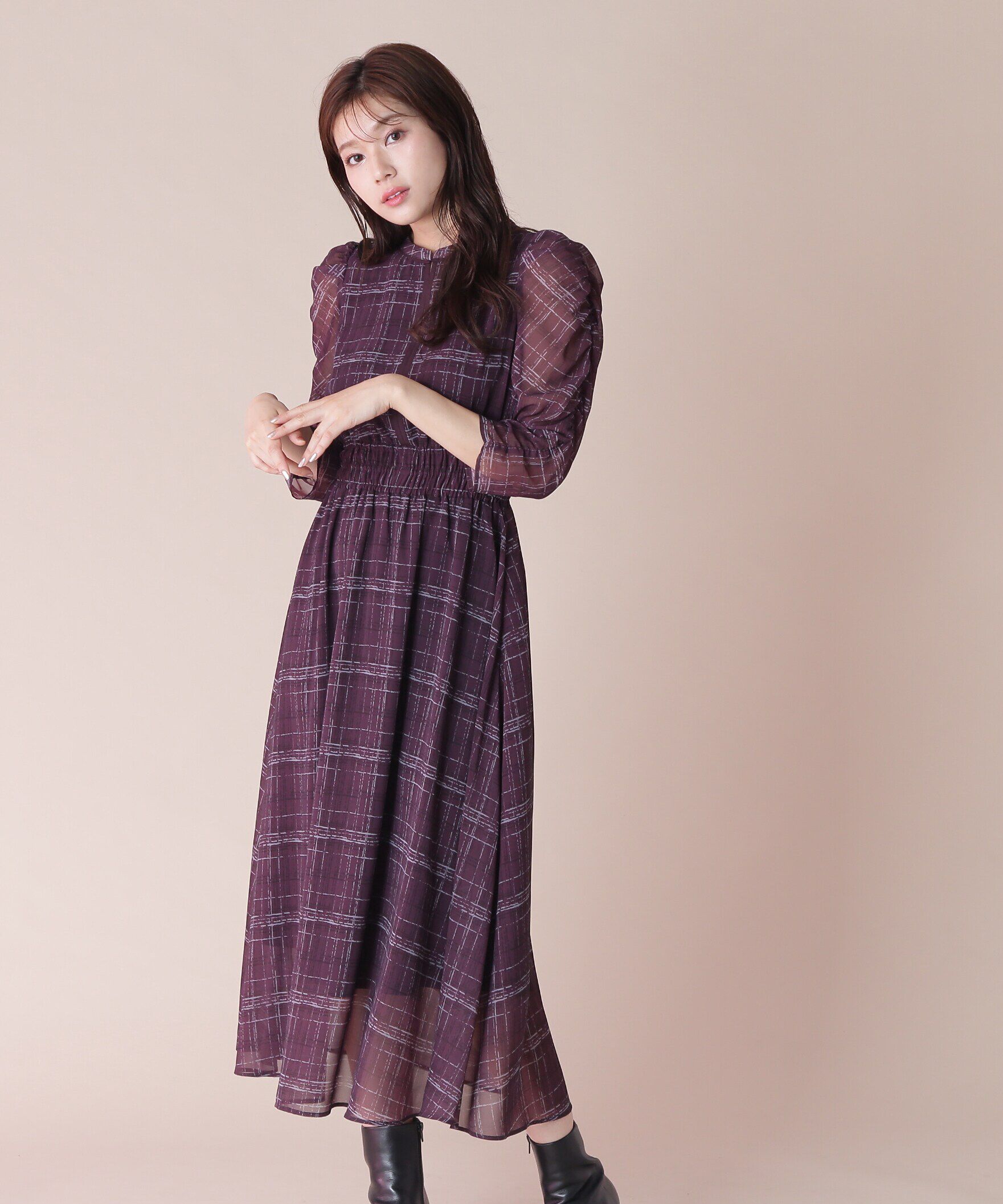  「オータムカラープリントワンピース」|ワンピース|