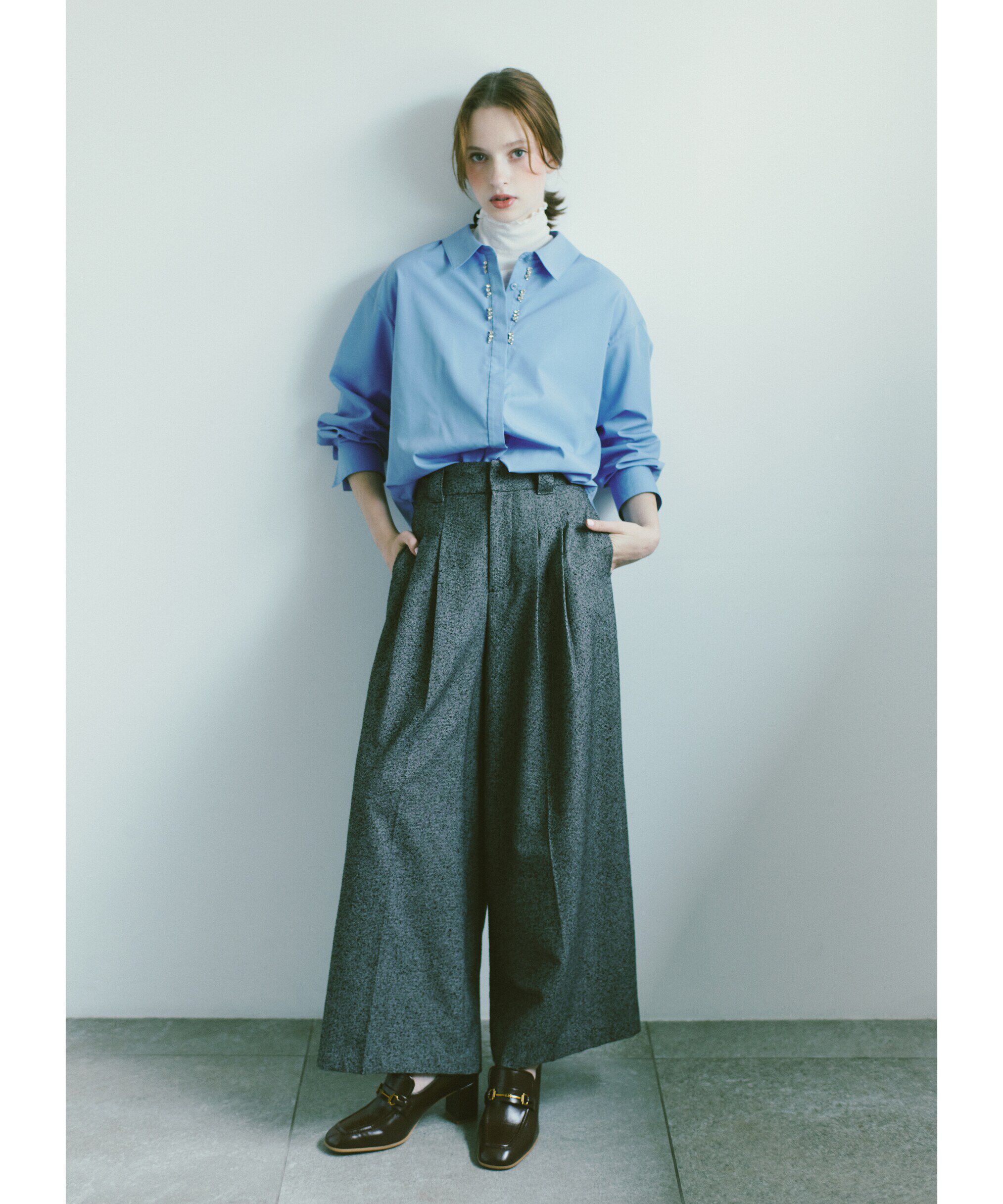  「ネップツイードセンタープレスタックパンツ」|その他|