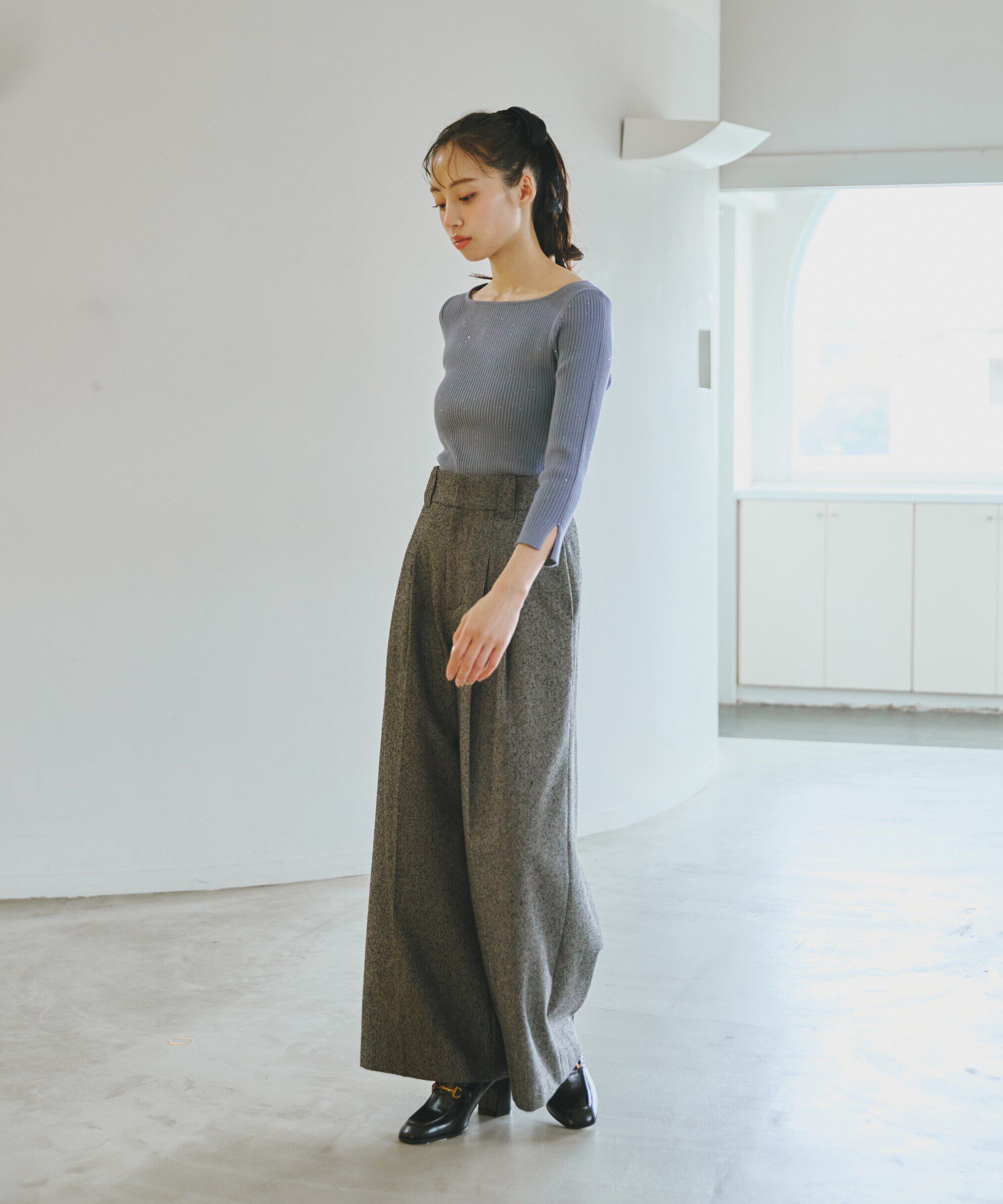  「ネップツイードセンタープレスタックパンツ」|その他|