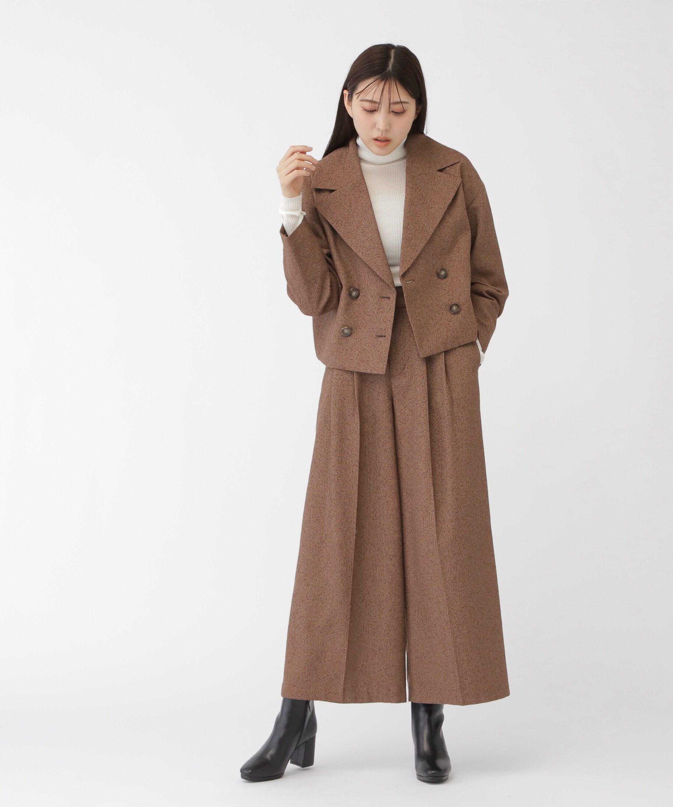  「ネップツイードセンタープレスタックパンツ」|その他|