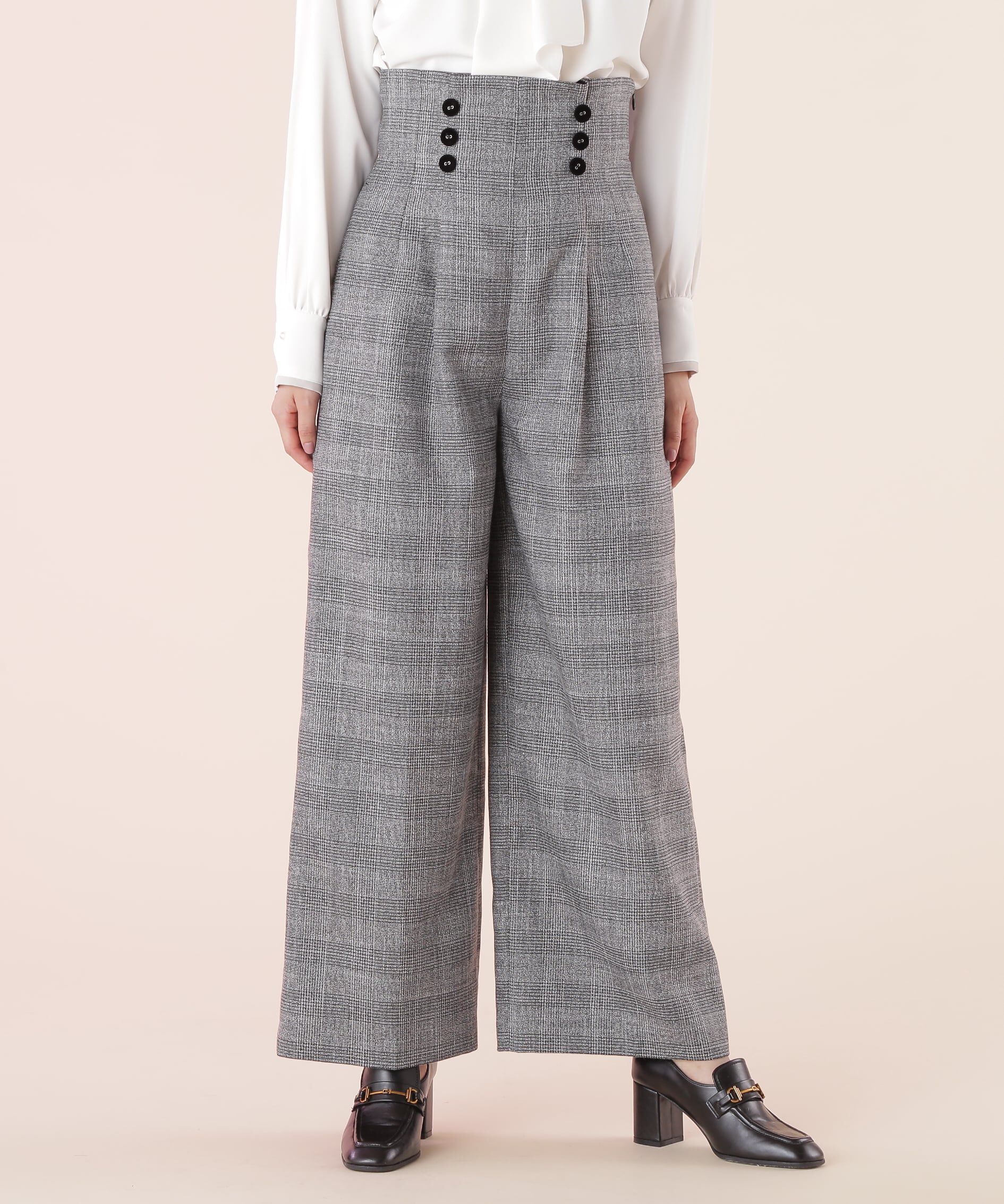  「前釦タックワイドパンツ」|その他|