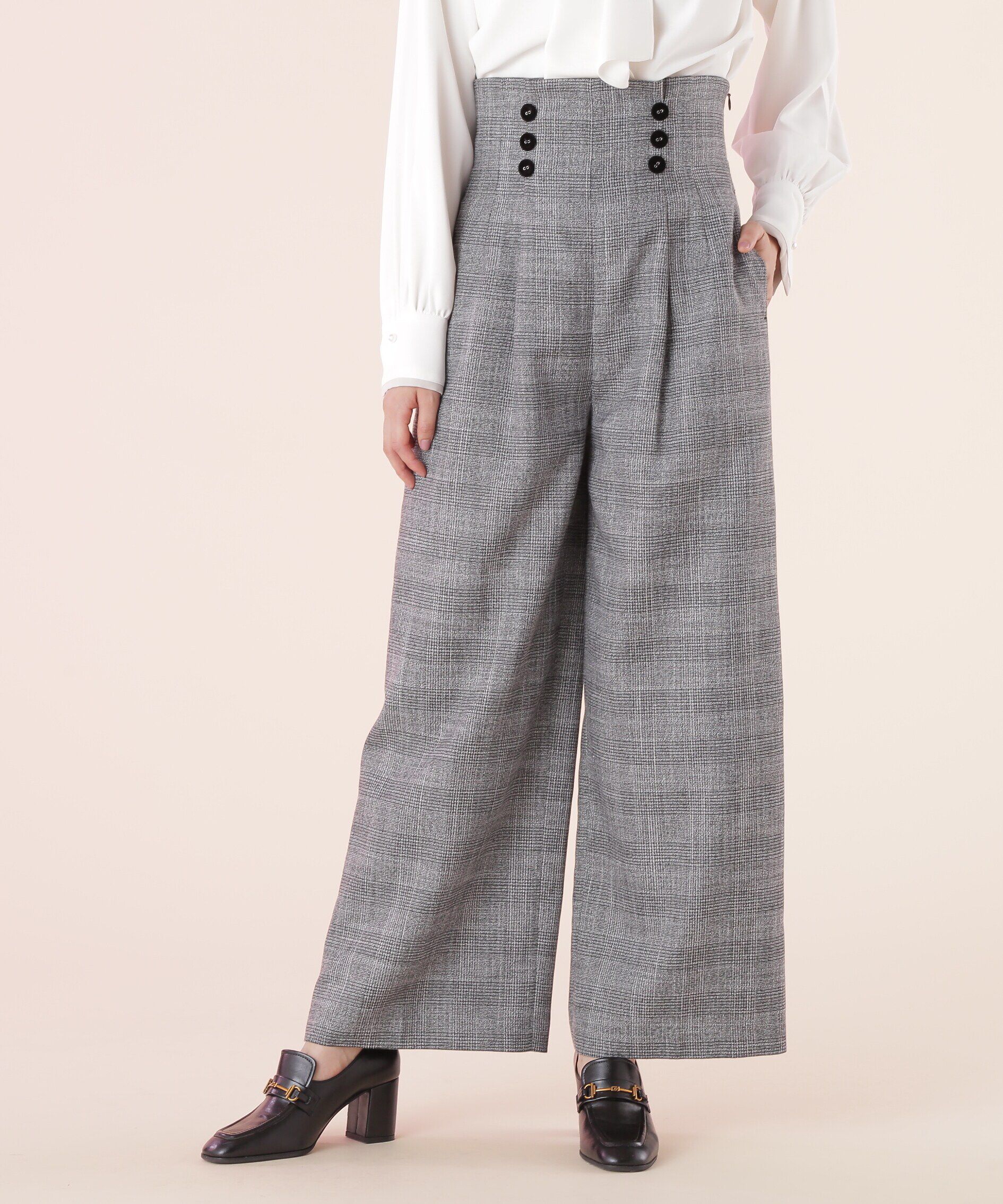  「前釦タックワイドパンツ」|その他|