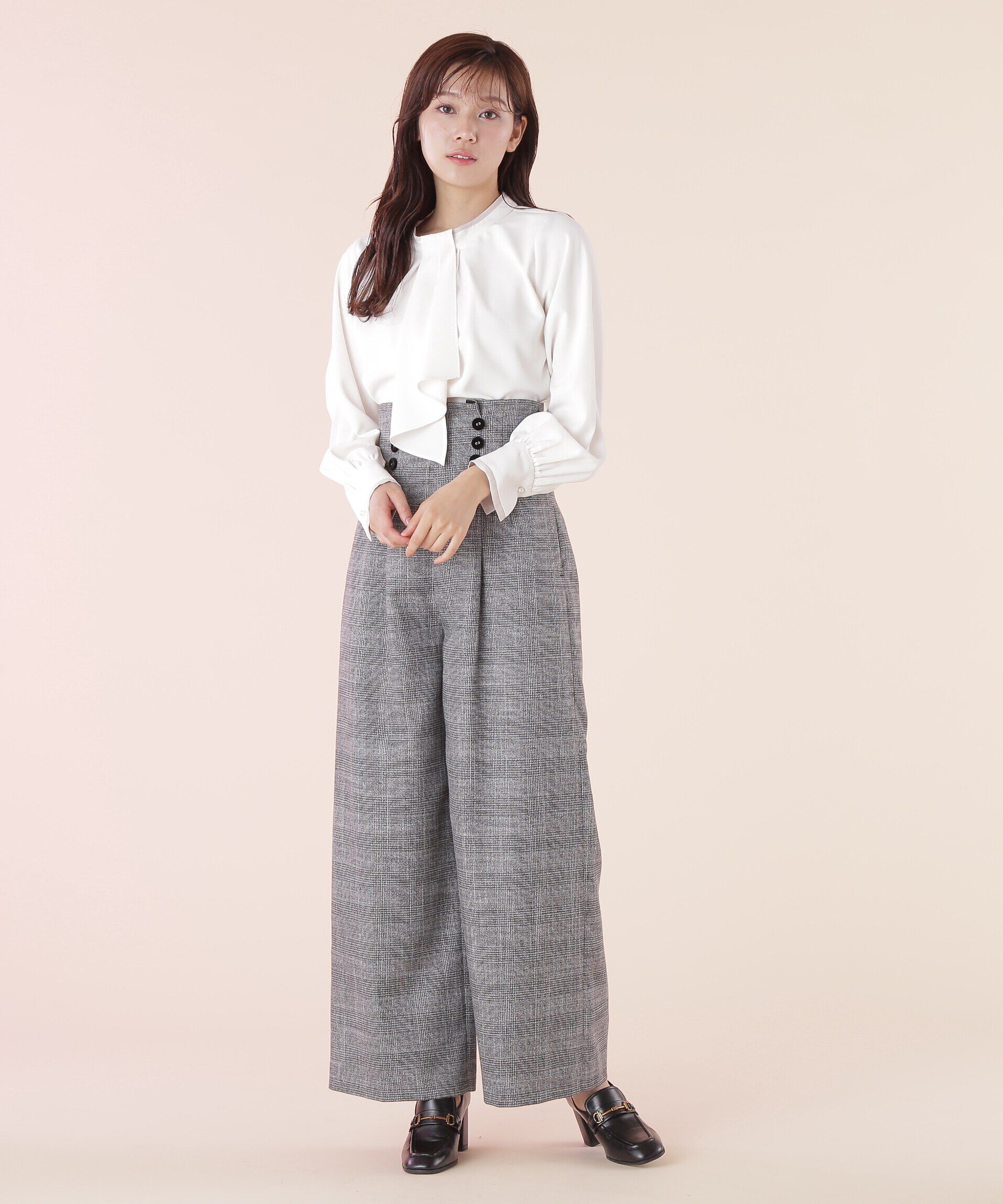  「前釦タックワイドパンツ」|その他|